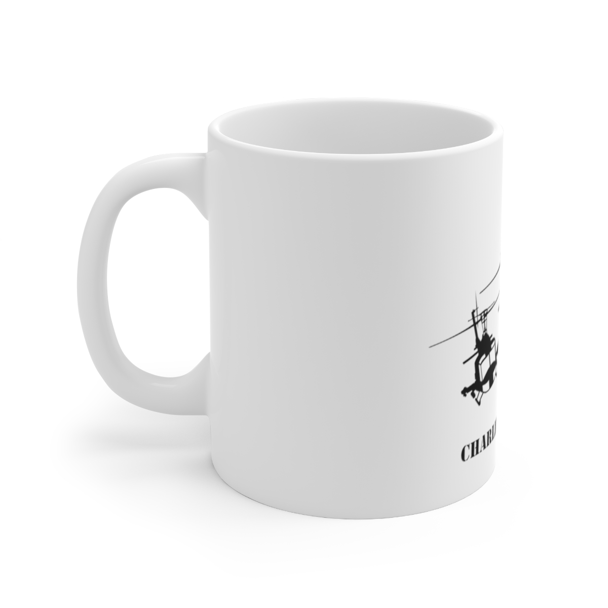 Charlie Don't Surf Choppers Printed on a Large Ceramic Mug 11oz - Image 2