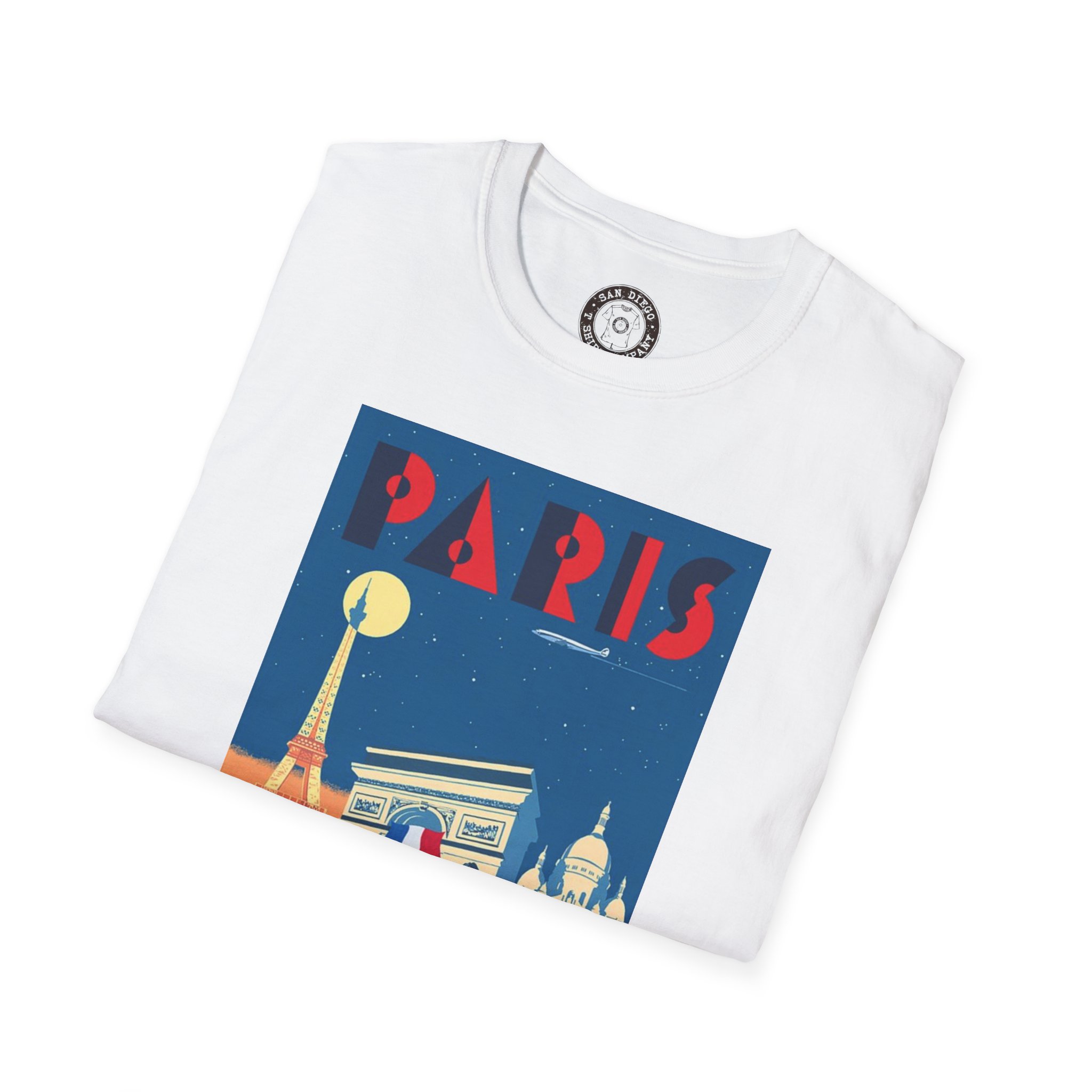Vintage Paris Travel Poster T-Shirt, Retro Paris Shirt, Travel Gift, Graphic Tee, Unisex Fashion, Parisian Style - Image 4