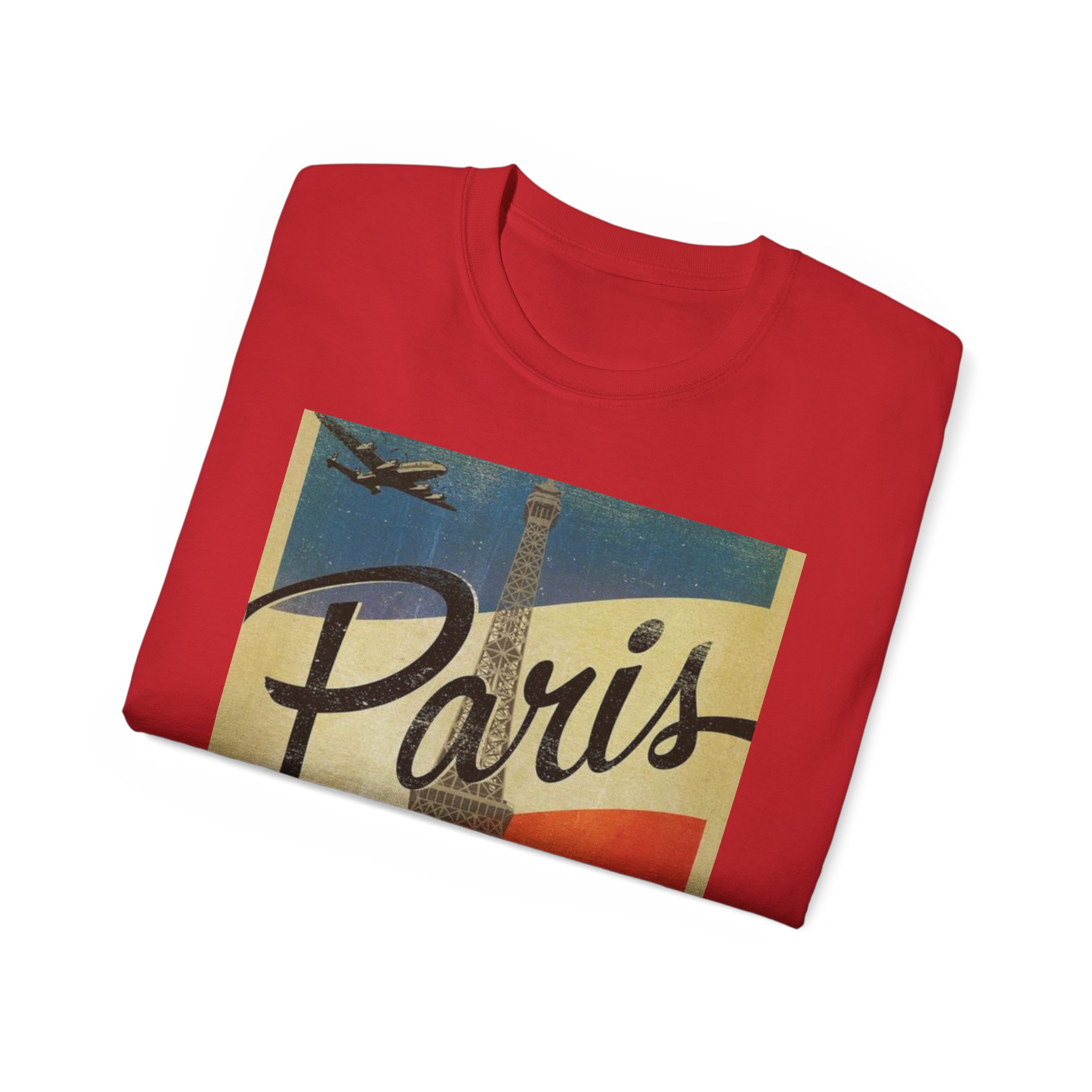 Paris Vintage Travel Poster Unisex Ultra Cotton Tee - Image 60