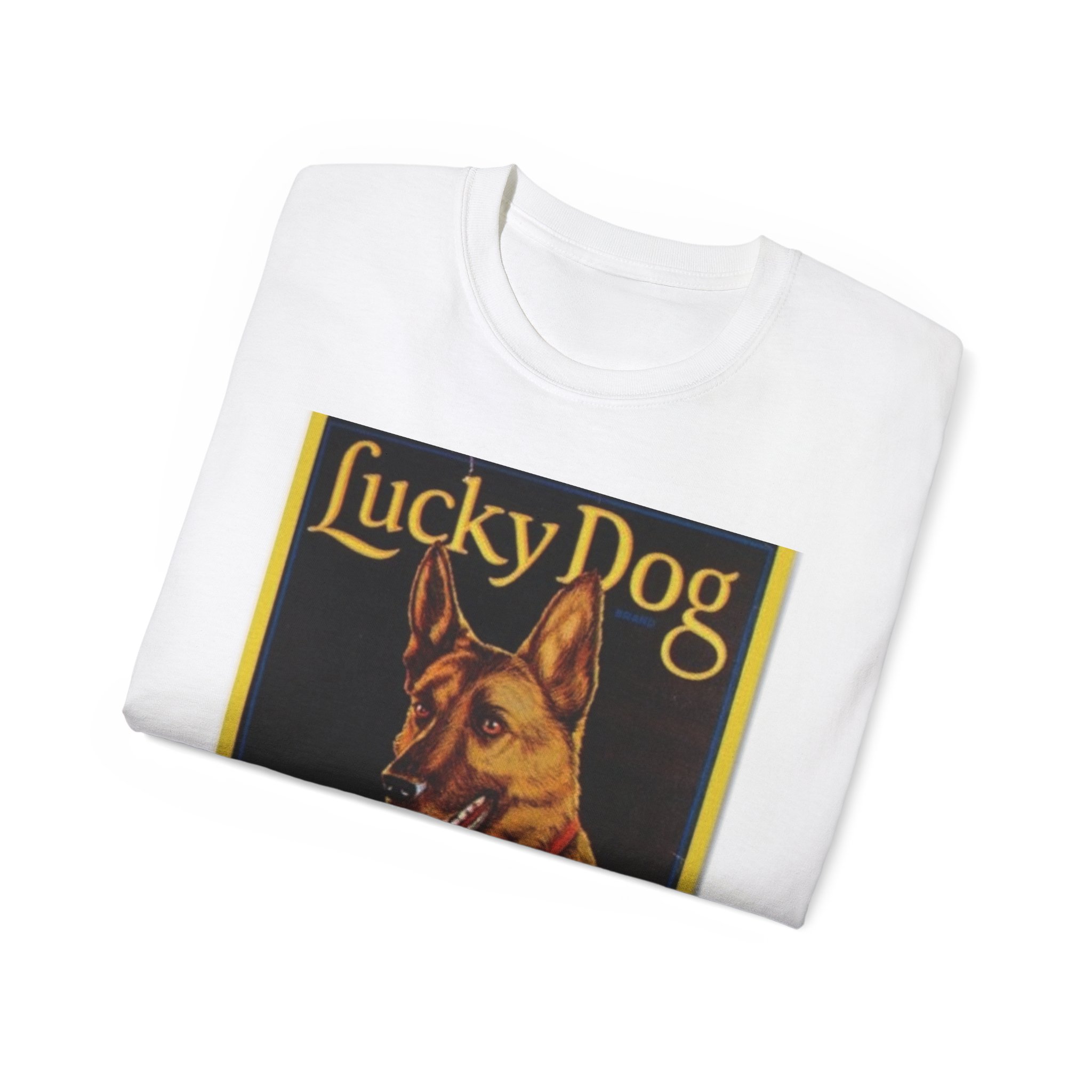 Lucky Dog Vintage Crate Label Unisex Ultra Cotton Tee - Image 4