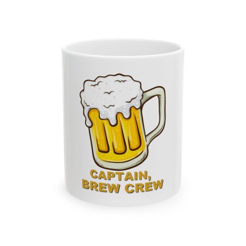 Captain, Brew Crew Printed on a Large Ceramic Mug 11oz