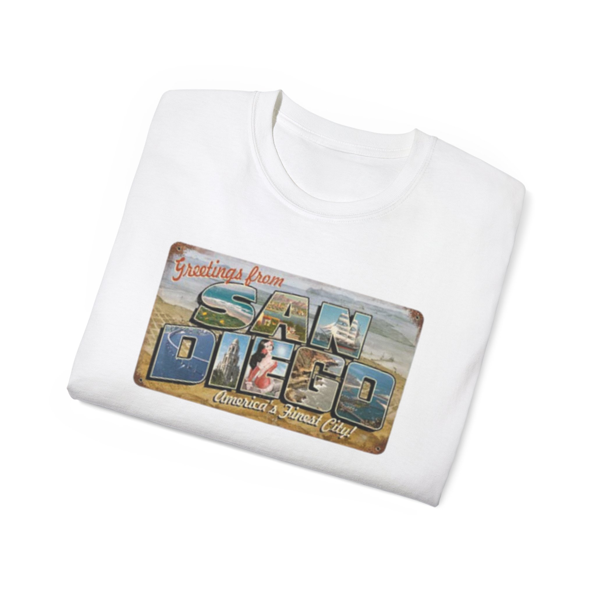 San Diego Postcard Unisex Ultra Cotton Tee - Image 4