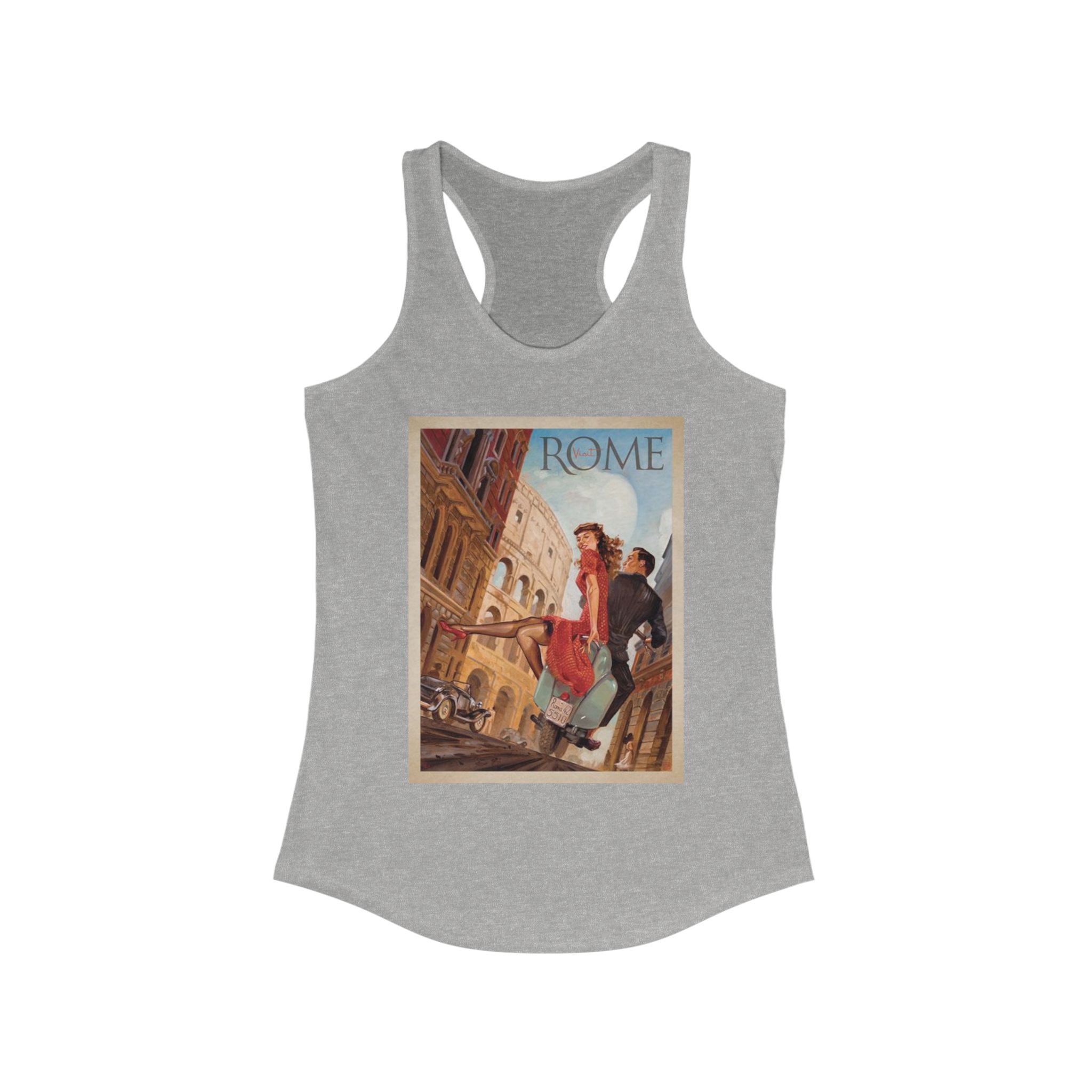 Vintage Rome Women's Racerback Tank | Travel Art Tee | Perfect for Summer, Vacations, Gifts, Tourist Souvenir, Italy Style - Image 7