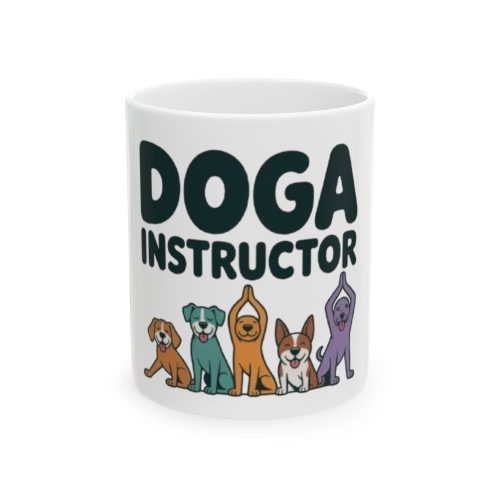 Doga Instructor Ceramic Mug - Funny Dog Lover Gift, Pet Yoga Cup, Animal Enthusiast Coffee Mug, Perfect for Birthdays & Holidays