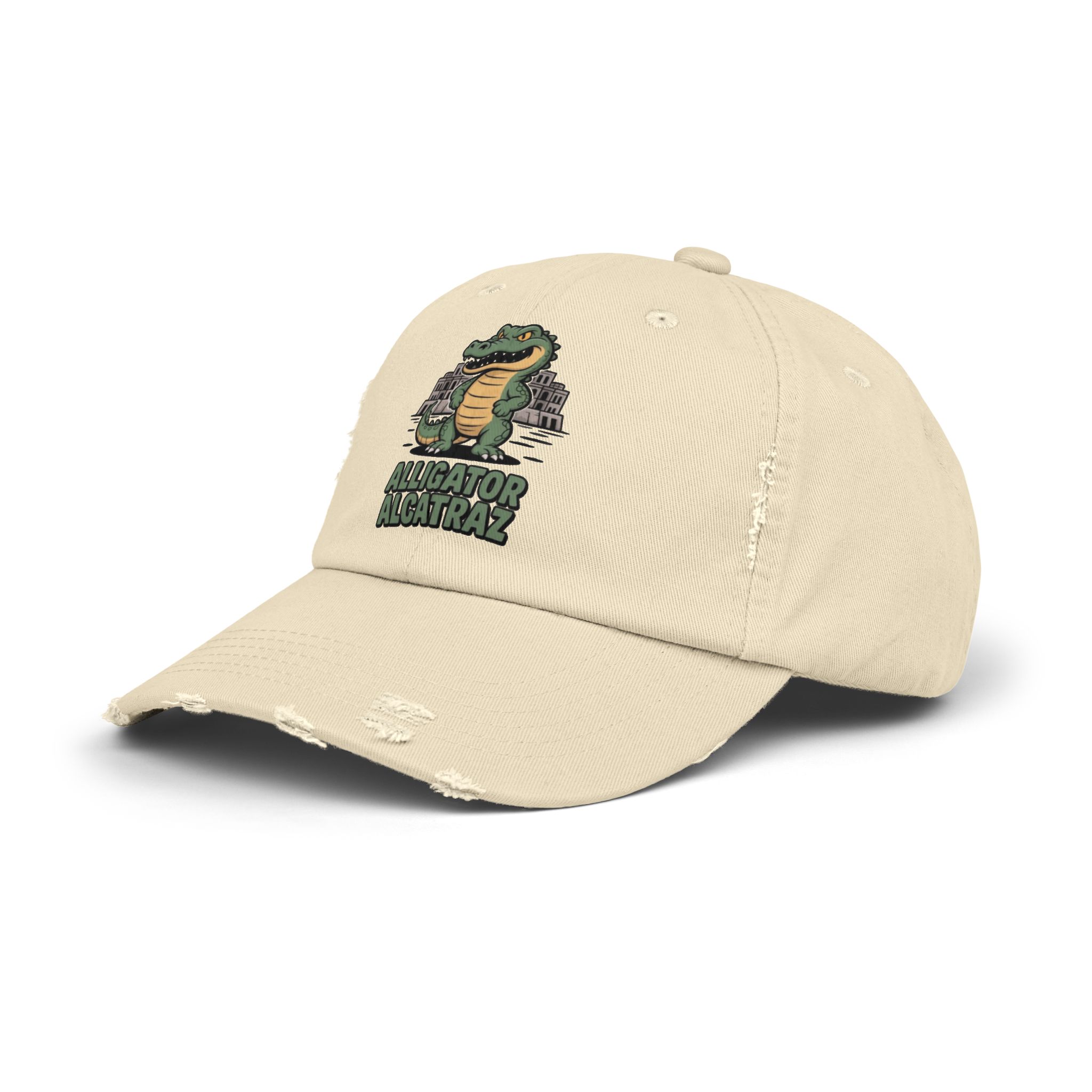 Alligator Alcatraz Distressed Cap for Casual Adventures, Unisex Cap, Trendy Hat, Outdoor Wear, Animal Lover Gift, Fun Accessory - Image 10
