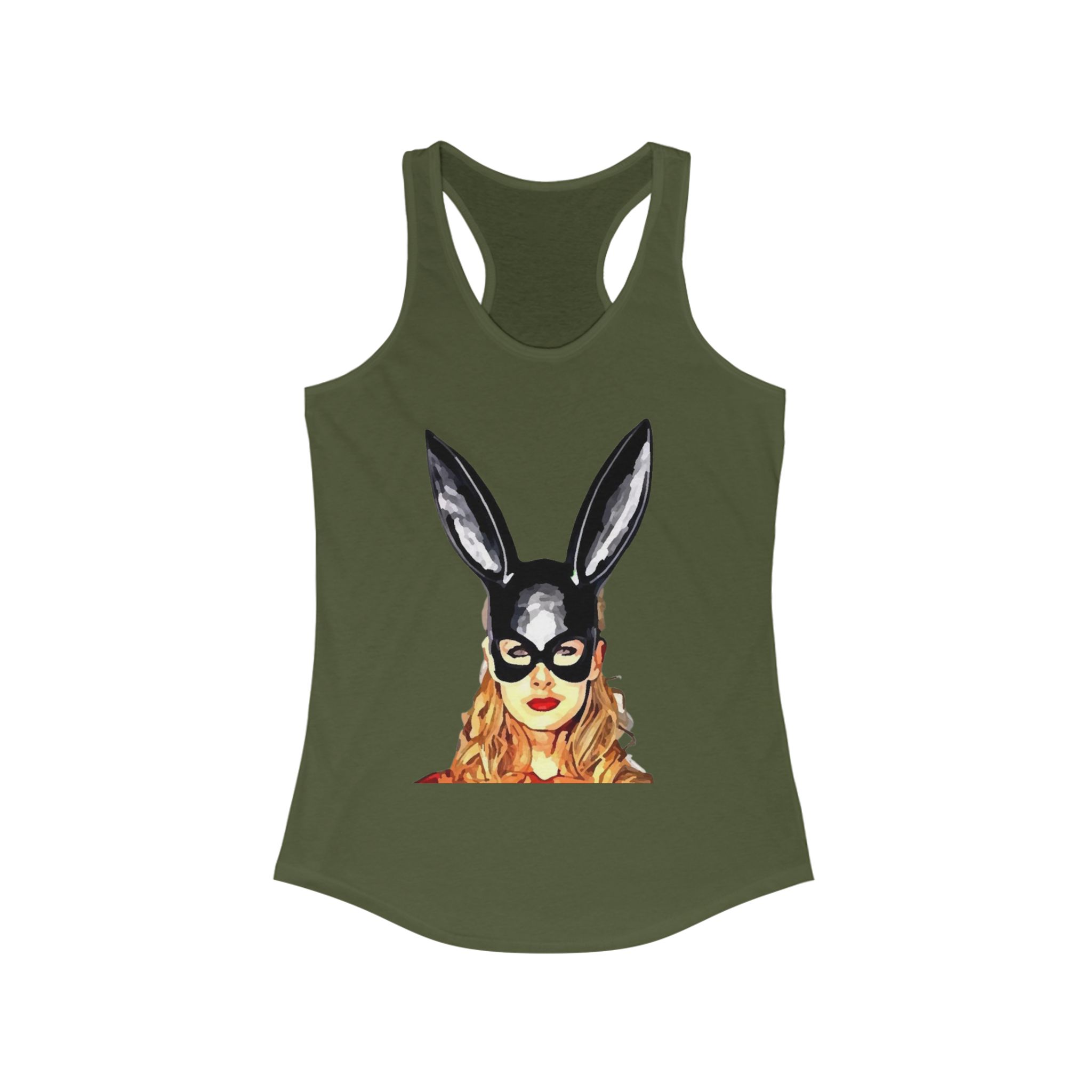 Chic Bunny Graphic Racerback Tank - Perfect for Spring, Parties, Festivals, Cute Summer Wear, Gift for Animal Lovers - Image 11