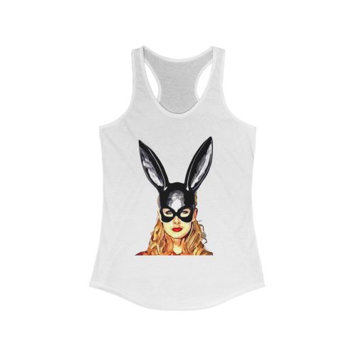Chic Bunny Graphic Racerback Tank - Perfect for Spring, Parties, Festivals, Cute Summer Wear, Gift for Animal Lovers
