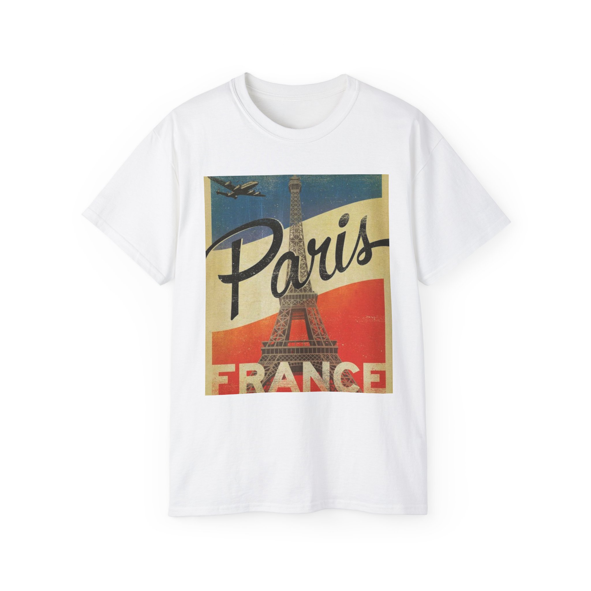 Paris Vintage Travel Poster Unisex Ultra Cotton Tee