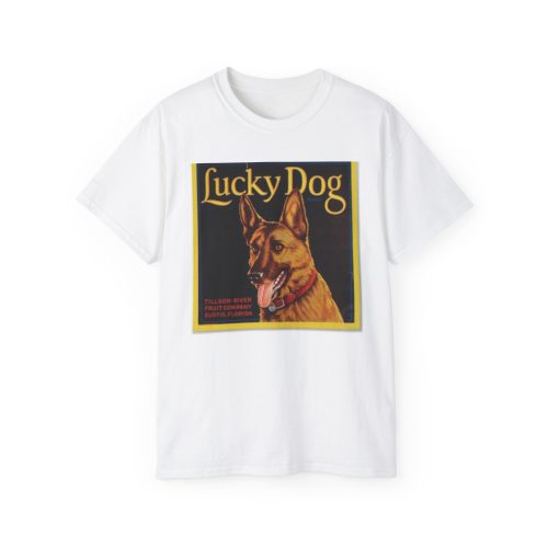 Lucky Dog Vintage Crate Label Unisex Ultra Cotton Tee