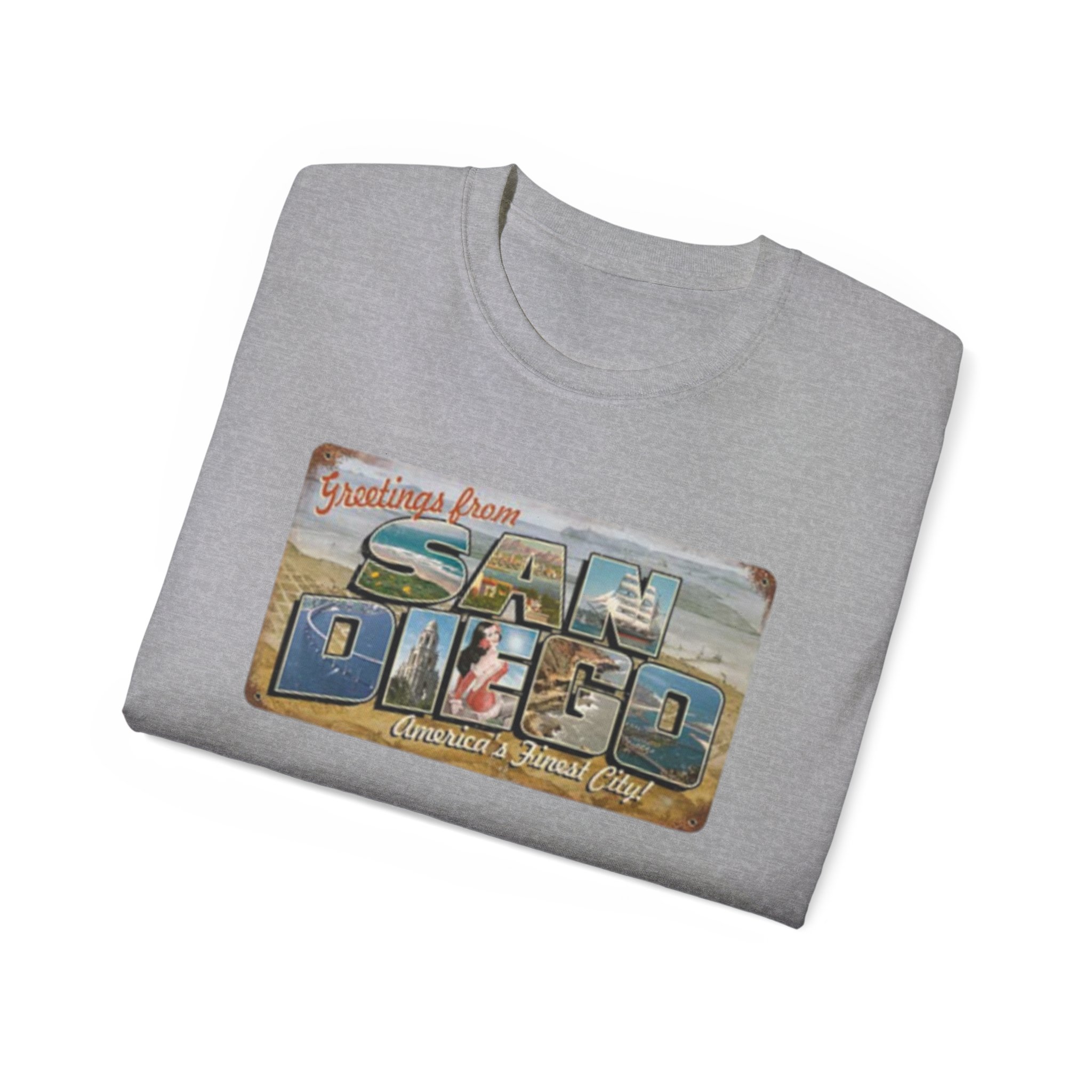 San Diego Postcard Unisex Ultra Cotton Tee - Image 20