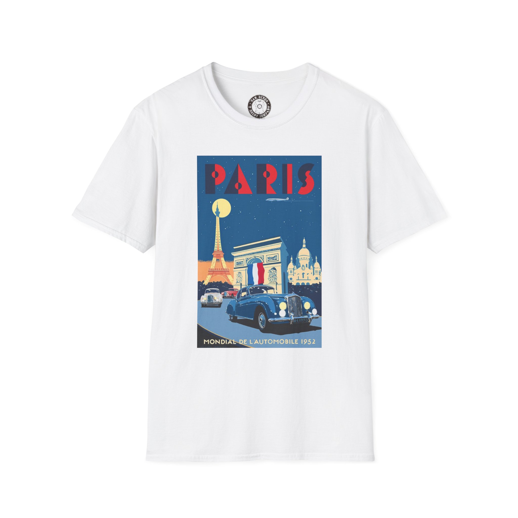 Vintage Paris Travel Poster T-Shirt, Retro Paris Shirt, Travel Gift, Graphic Tee, Unisex Fashion, Parisian Style