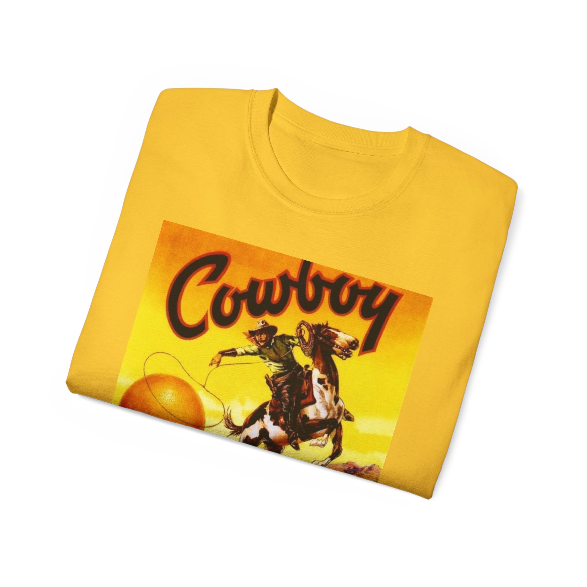 Cowboy Vintage Crate Label Unisex Ultra Cotton Tee - Image 32