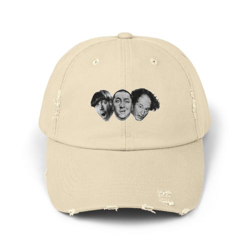 Three Stooges Distressed Cap, Trendy Comedy Cap, Vintage Cap, Gift for Fans, Unisex Hat, Streetwear Accessory