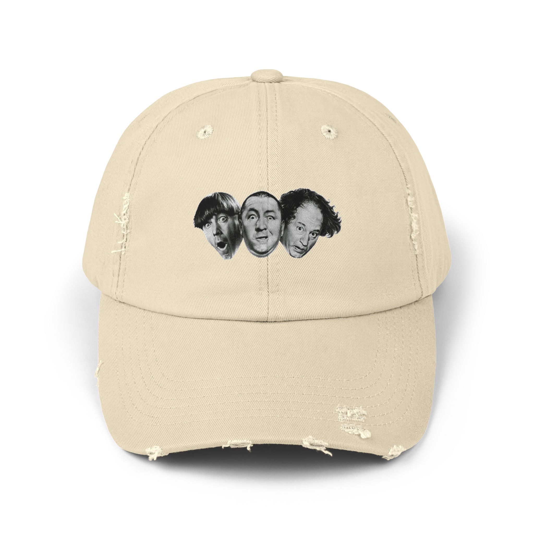 Three Stooges Distressed Cap, Trendy Comedy Cap, Vintage Cap, Gift for Fans, Unisex Hat, Streetwear Accessory