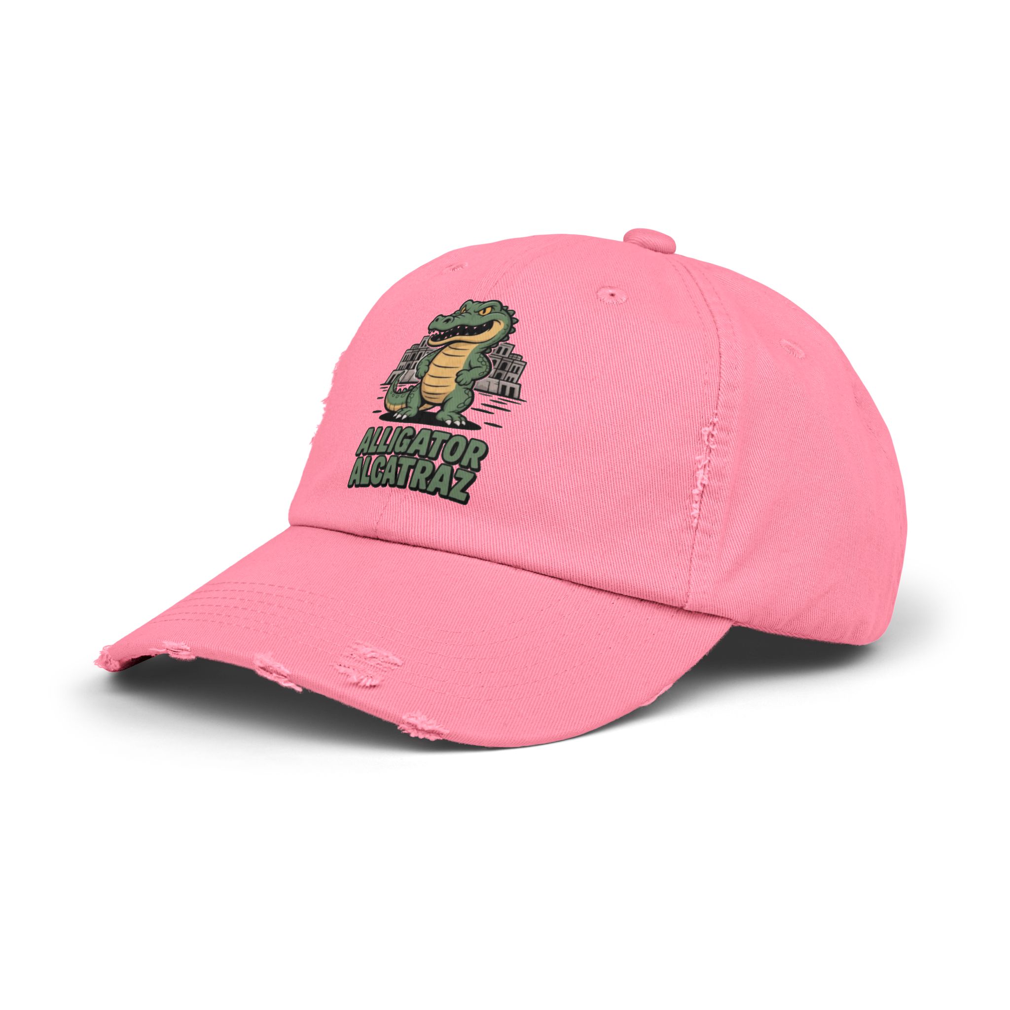 Alligator Alcatraz Distressed Cap for Casual Adventures, Unisex Cap, Trendy Hat, Outdoor Wear, Animal Lover Gift, Fun Accessory - Image 26