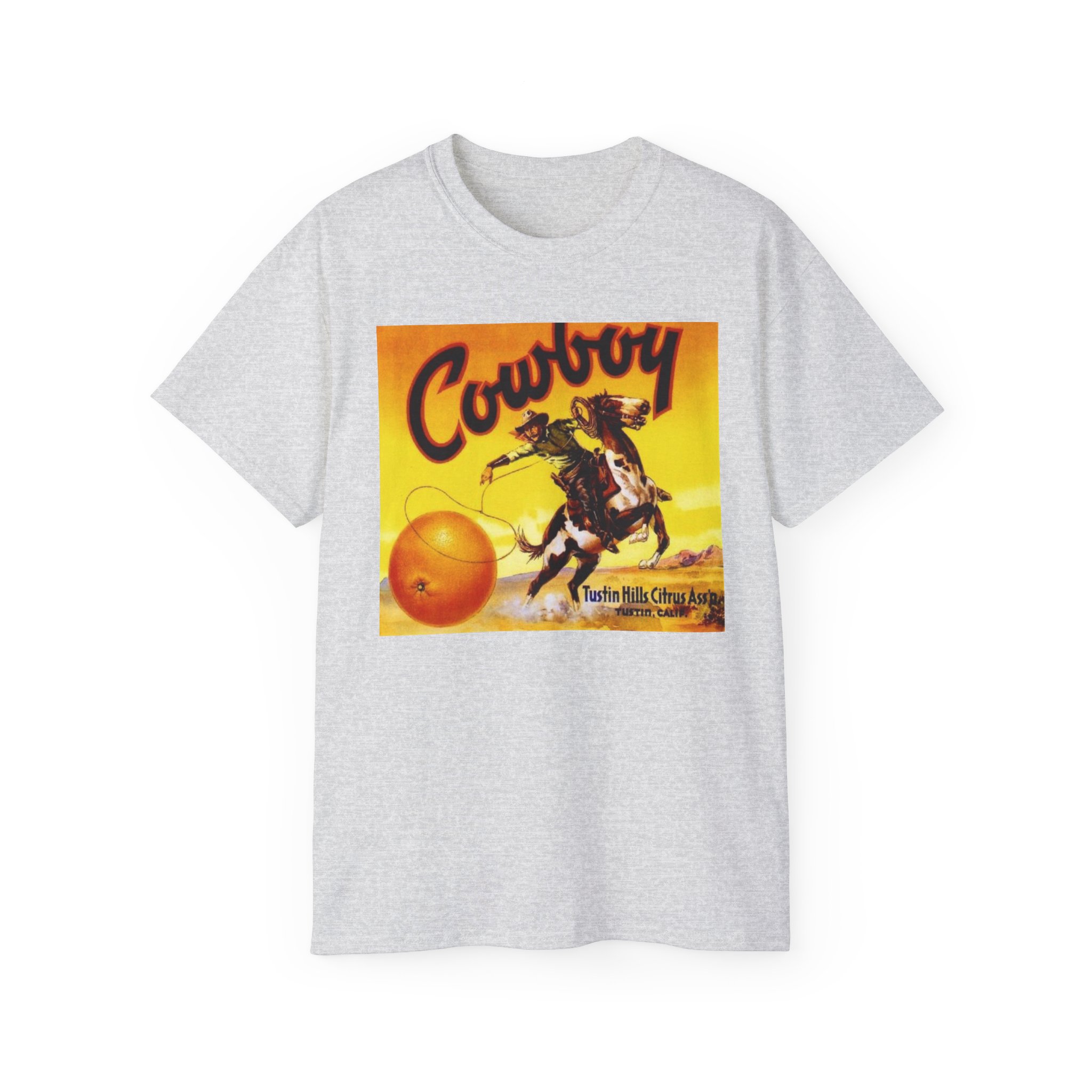 Cowboy Vintage Crate Label Unisex Ultra Cotton Tee - Image 5