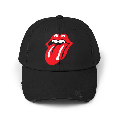Retro Rolling Stones Distressed Cap, Vintage Cap, Rock Music Merch, Casual Hat, Gift for Music Lovers, Distressed Baseball Cap