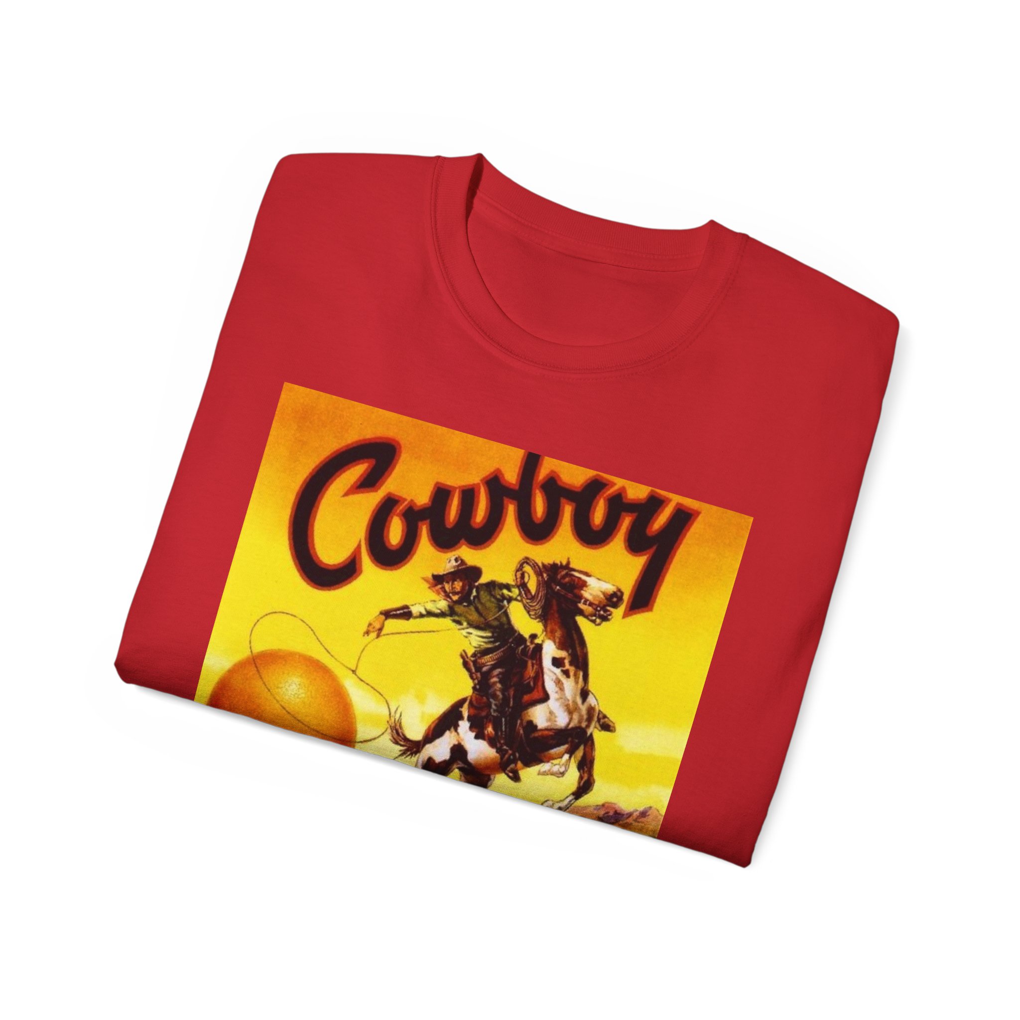 Cowboy Vintage Crate Label Unisex Ultra Cotton Tee - Image 60
