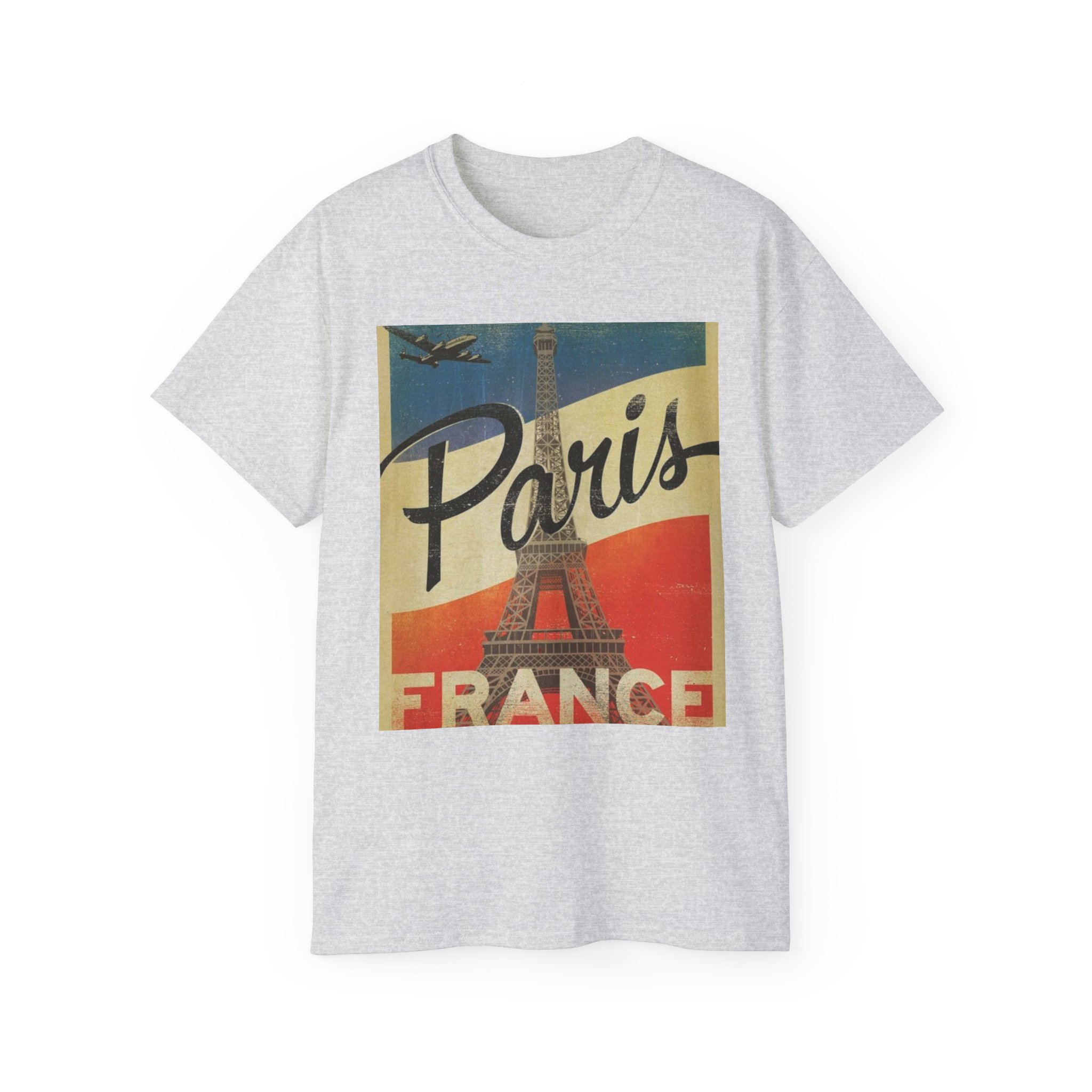 Paris Vintage Travel Poster Unisex Ultra Cotton Tee - Image 5