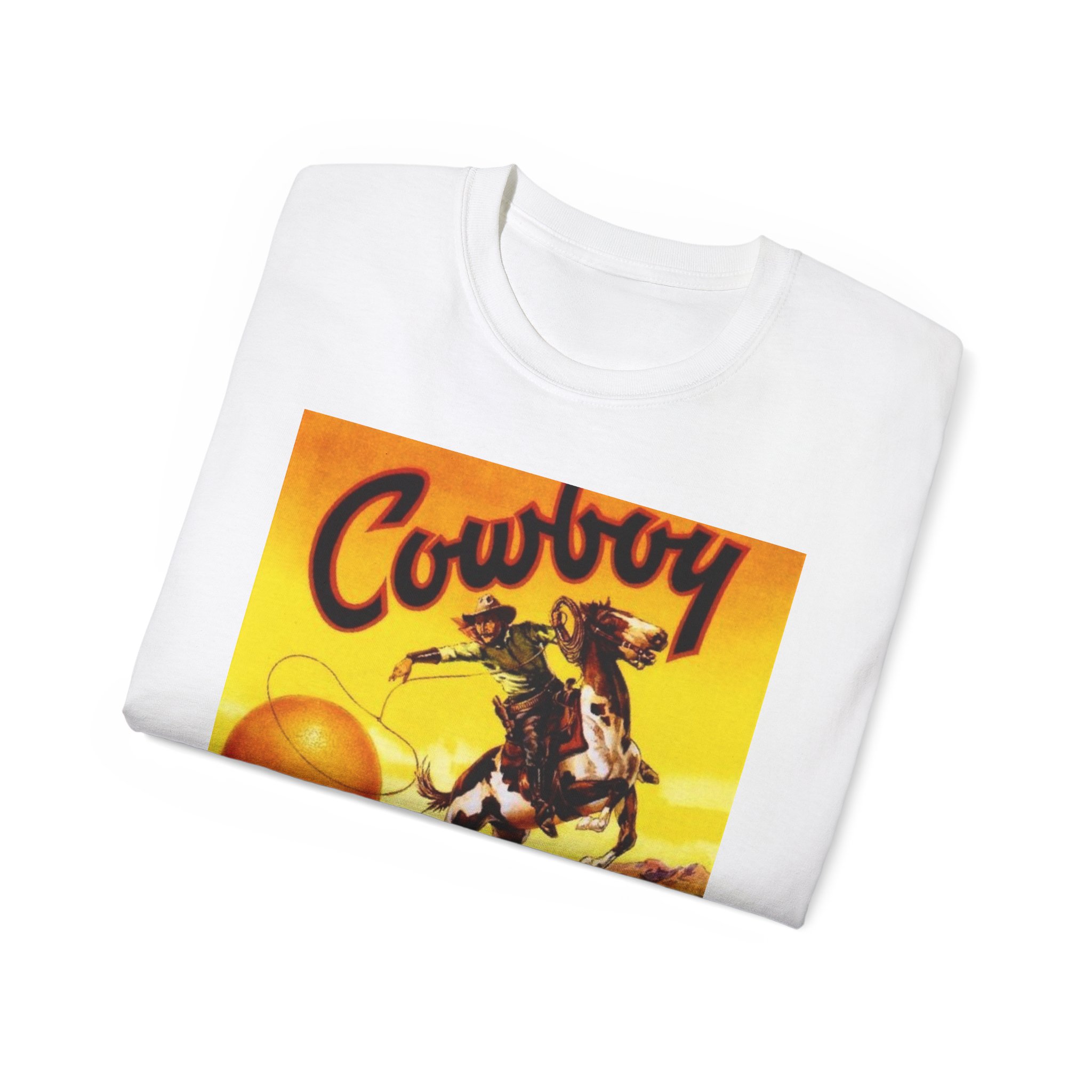 Cowboy Vintage Crate Label Unisex Ultra Cotton Tee - Image 4