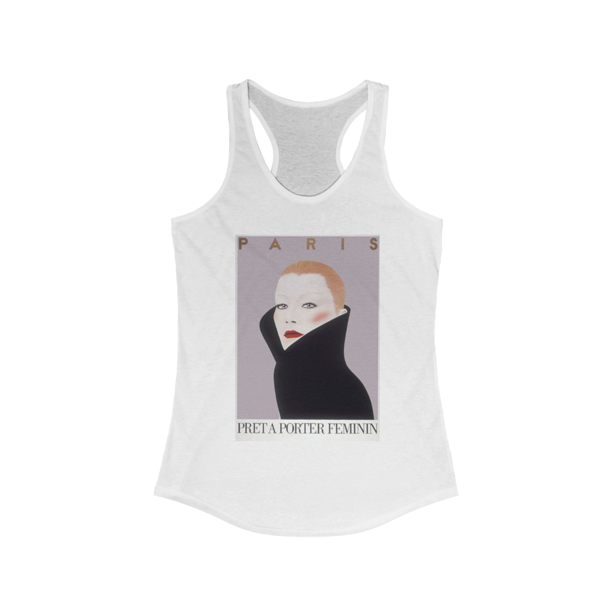 Chic Parisian Art Tank, Vintage Art Fashion Tee, Summer Top, Feminine Apparel, Gift for Her, Beachwear, Workout Shirt