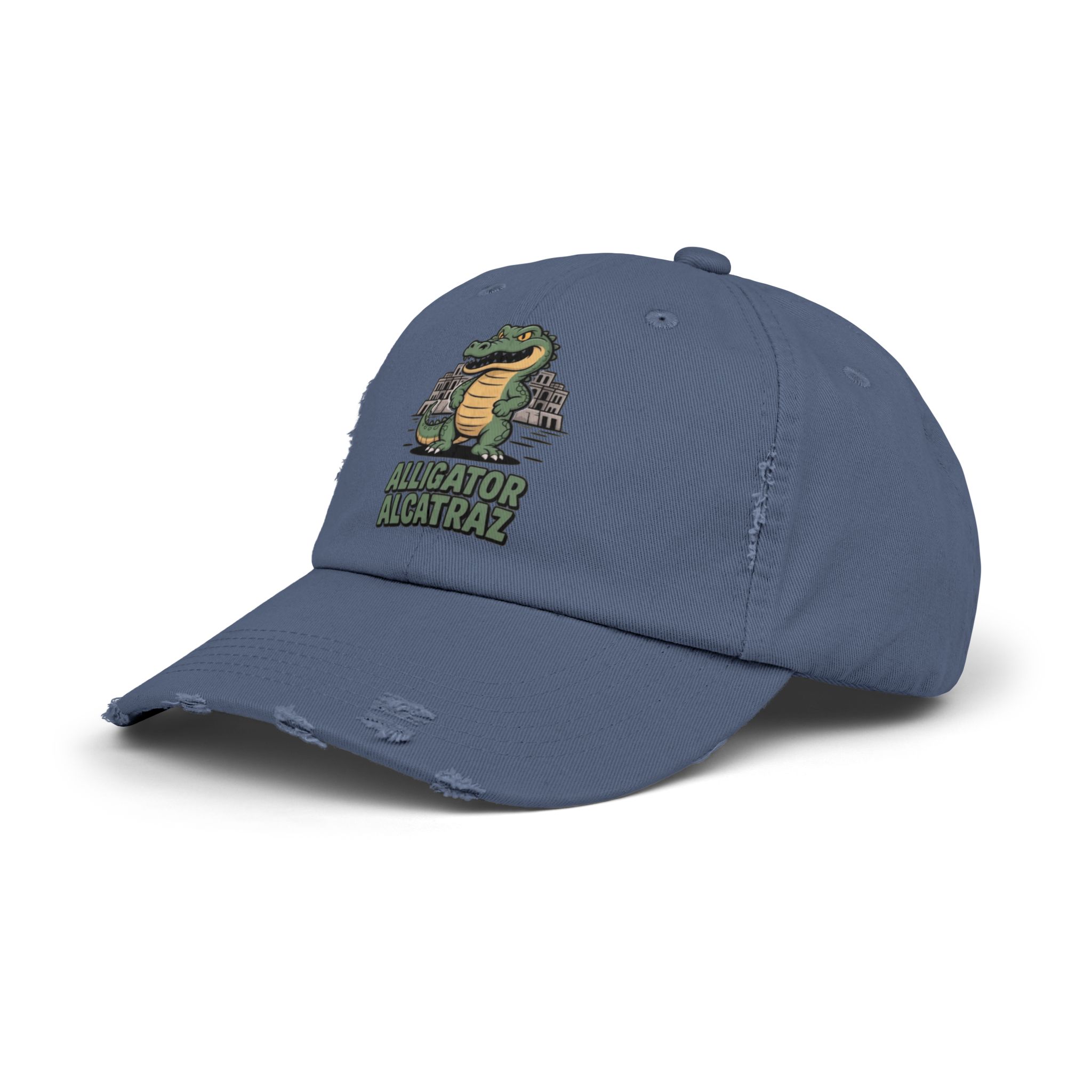 Alligator Alcatraz Distressed Cap for Casual Adventures, Unisex Cap, Trendy Hat, Outdoor Wear, Animal Lover Gift, Fun Accessory - Image 18