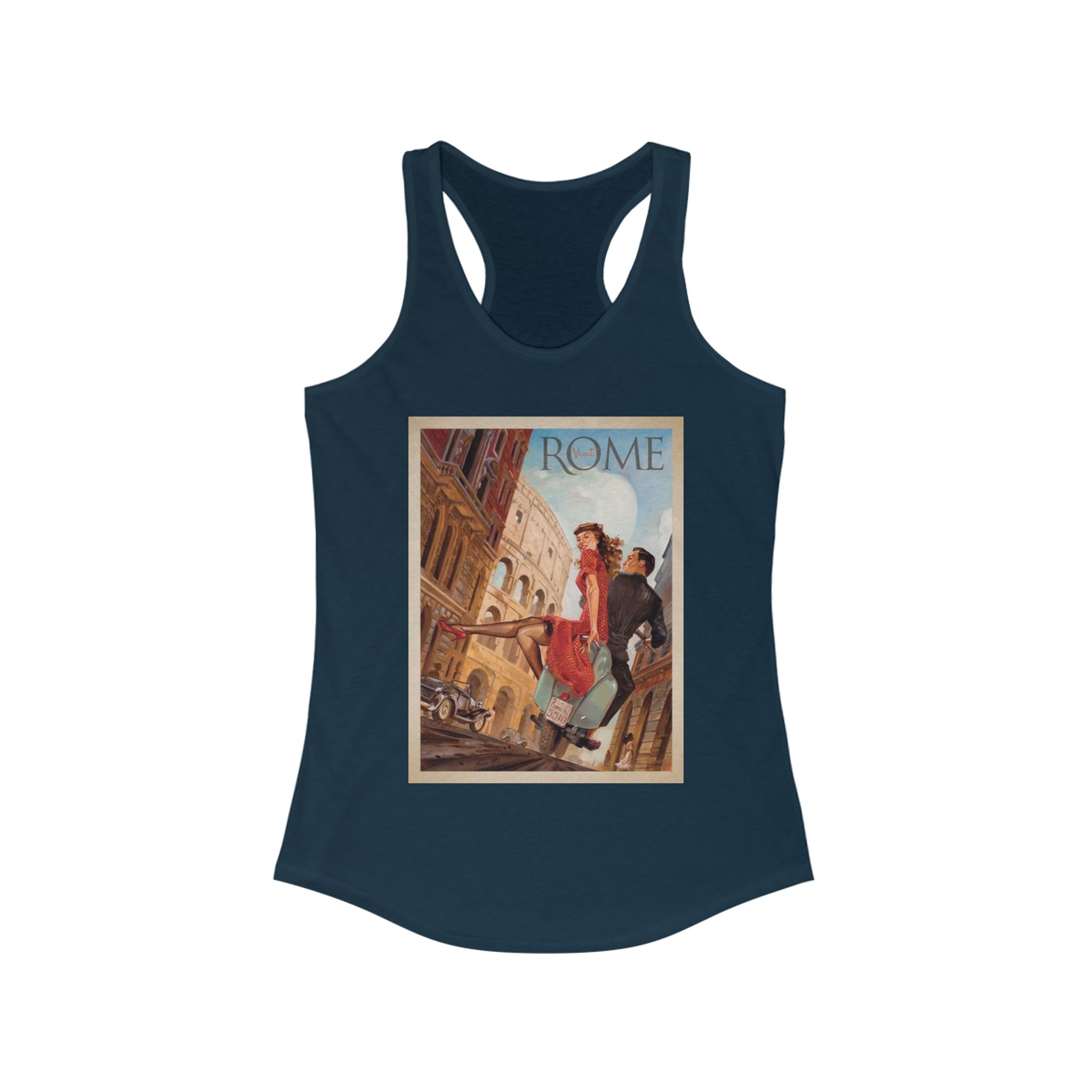 Vintage Rome Women's Racerback Tank | Travel Art Tee | Perfect for Summer, Vacations, Gifts, Tourist Souvenir, Italy Style - Image 23