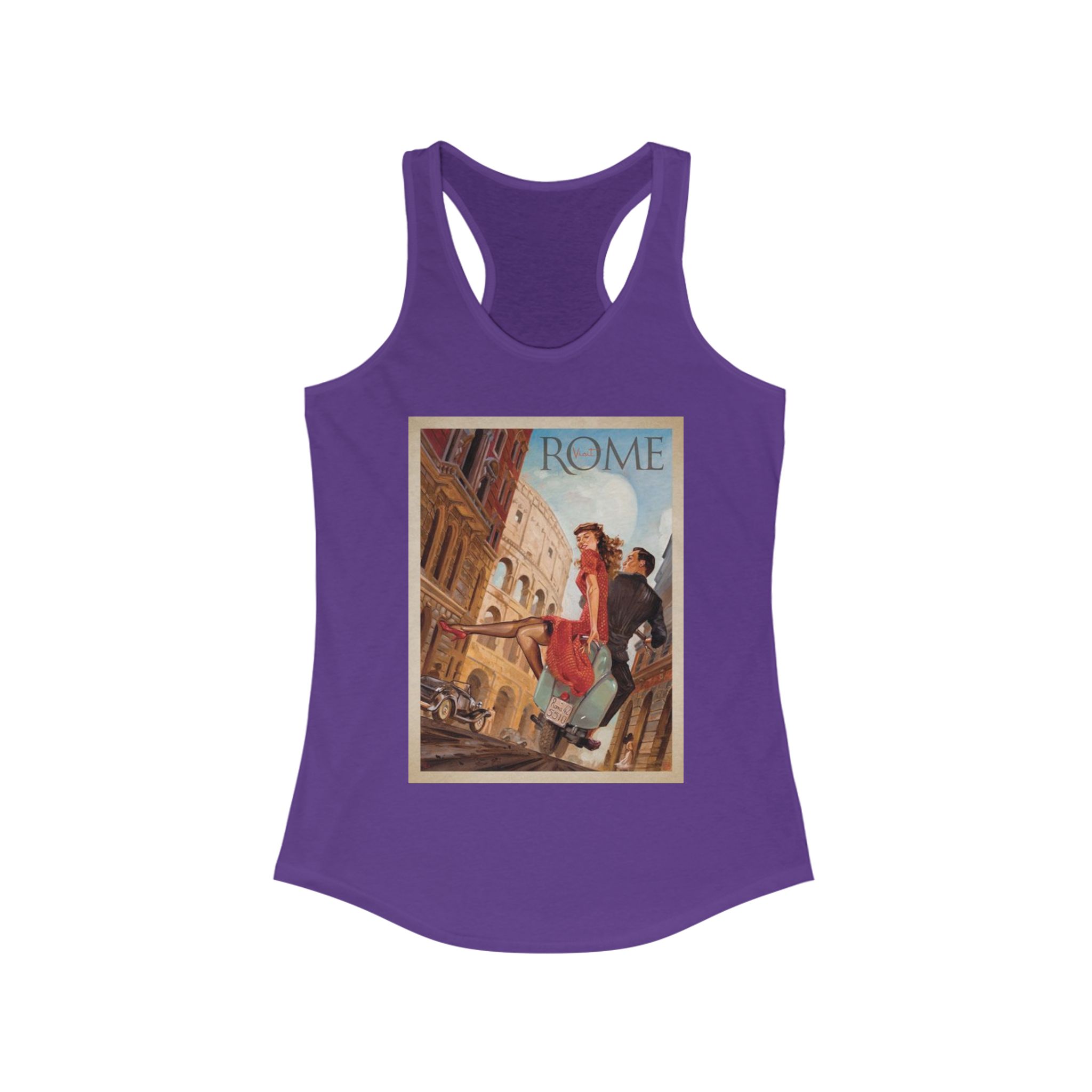 Vintage Rome Women's Racerback Tank | Travel Art Tee | Perfect for Summer, Vacations, Gifts, Tourist Souvenir, Italy Style - Image 27