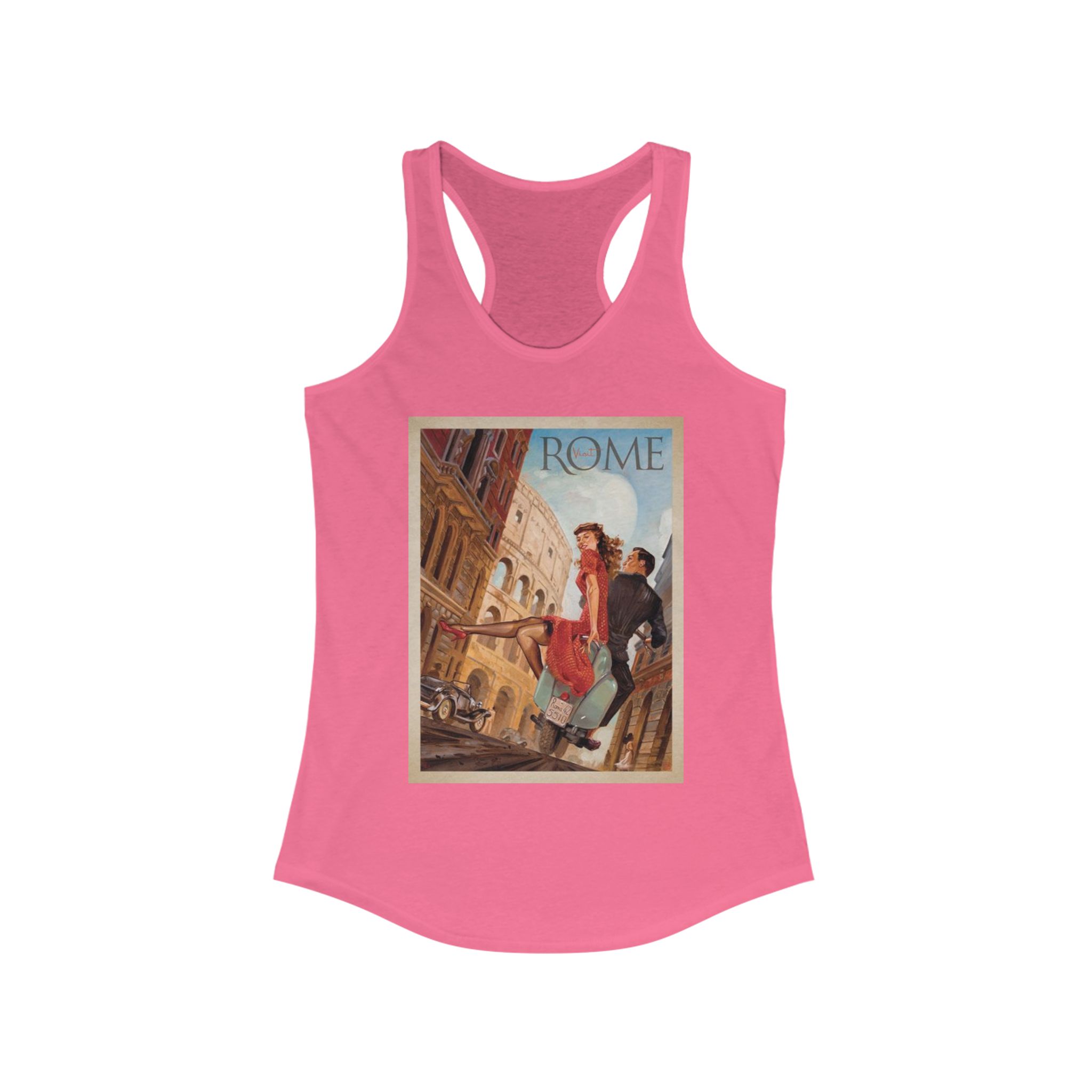 Vintage Rome Women's Racerback Tank | Travel Art Tee | Perfect for Summer, Vacations, Gifts, Tourist Souvenir, Italy Style - Image 29