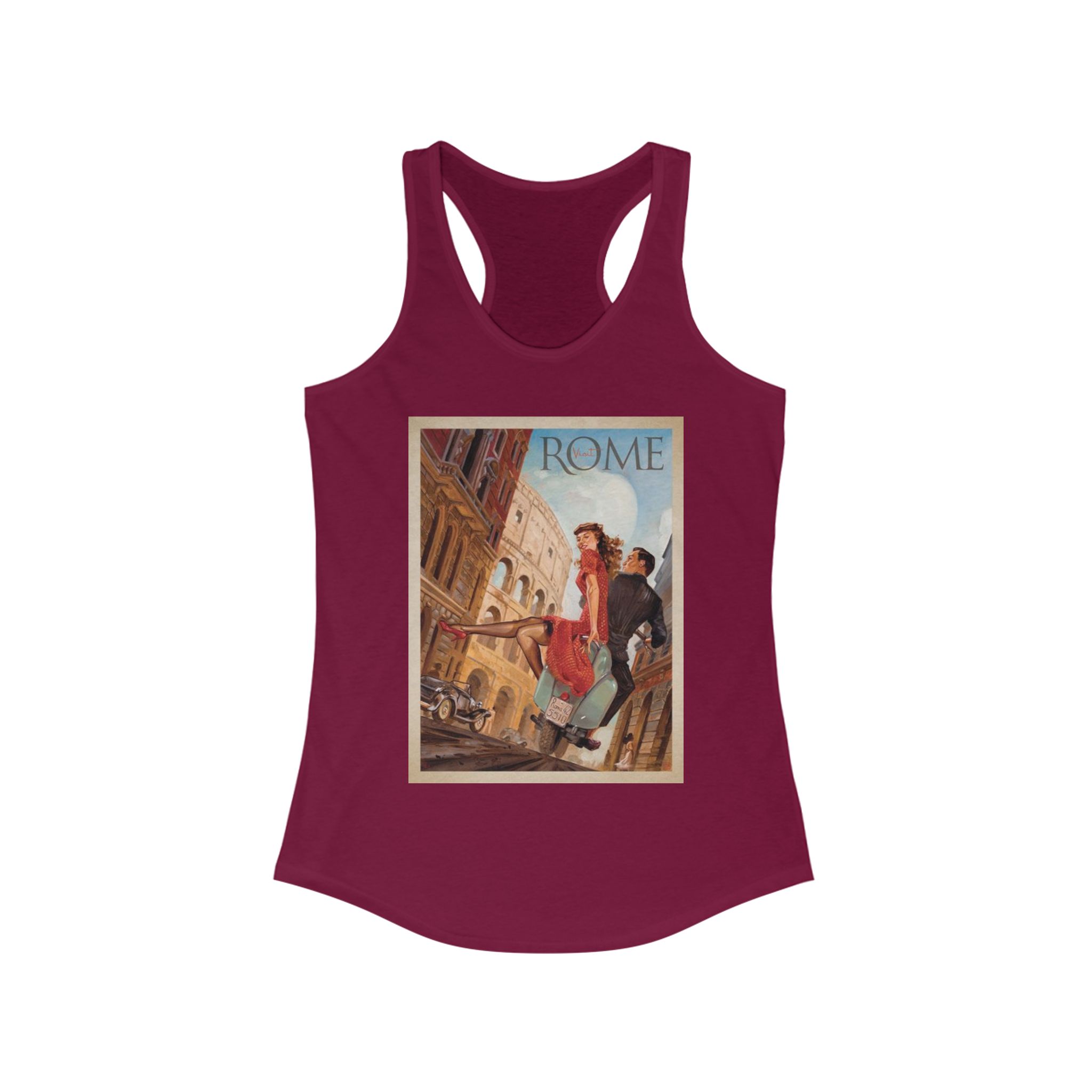 Vintage Rome Women's Racerback Tank | Travel Art Tee | Perfect for Summer, Vacations, Gifts, Tourist Souvenir, Italy Style - Image 31