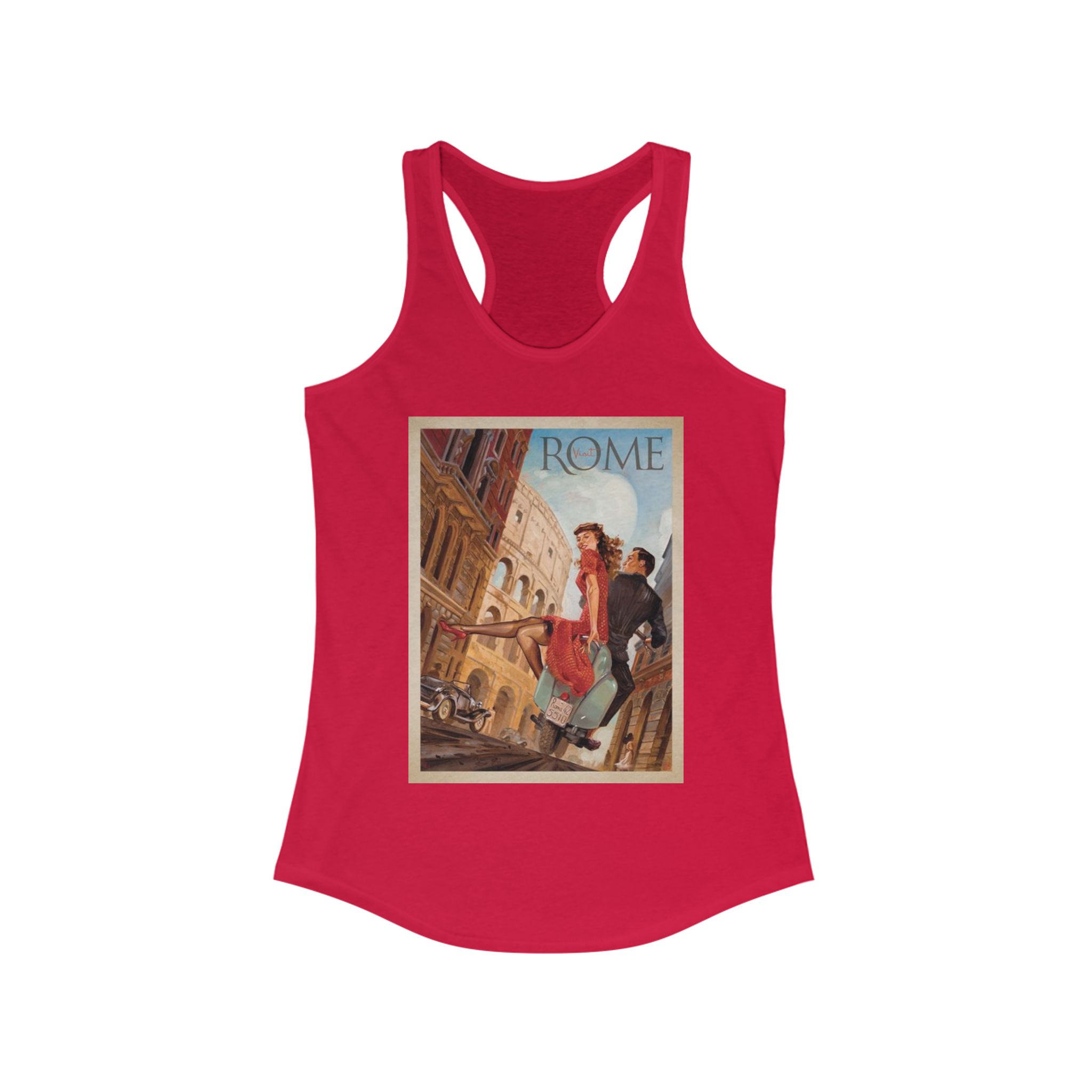 Vintage Rome Women's Racerback Tank | Travel Art Tee | Perfect for Summer, Vacations, Gifts, Tourist Souvenir, Italy Style - Image 33