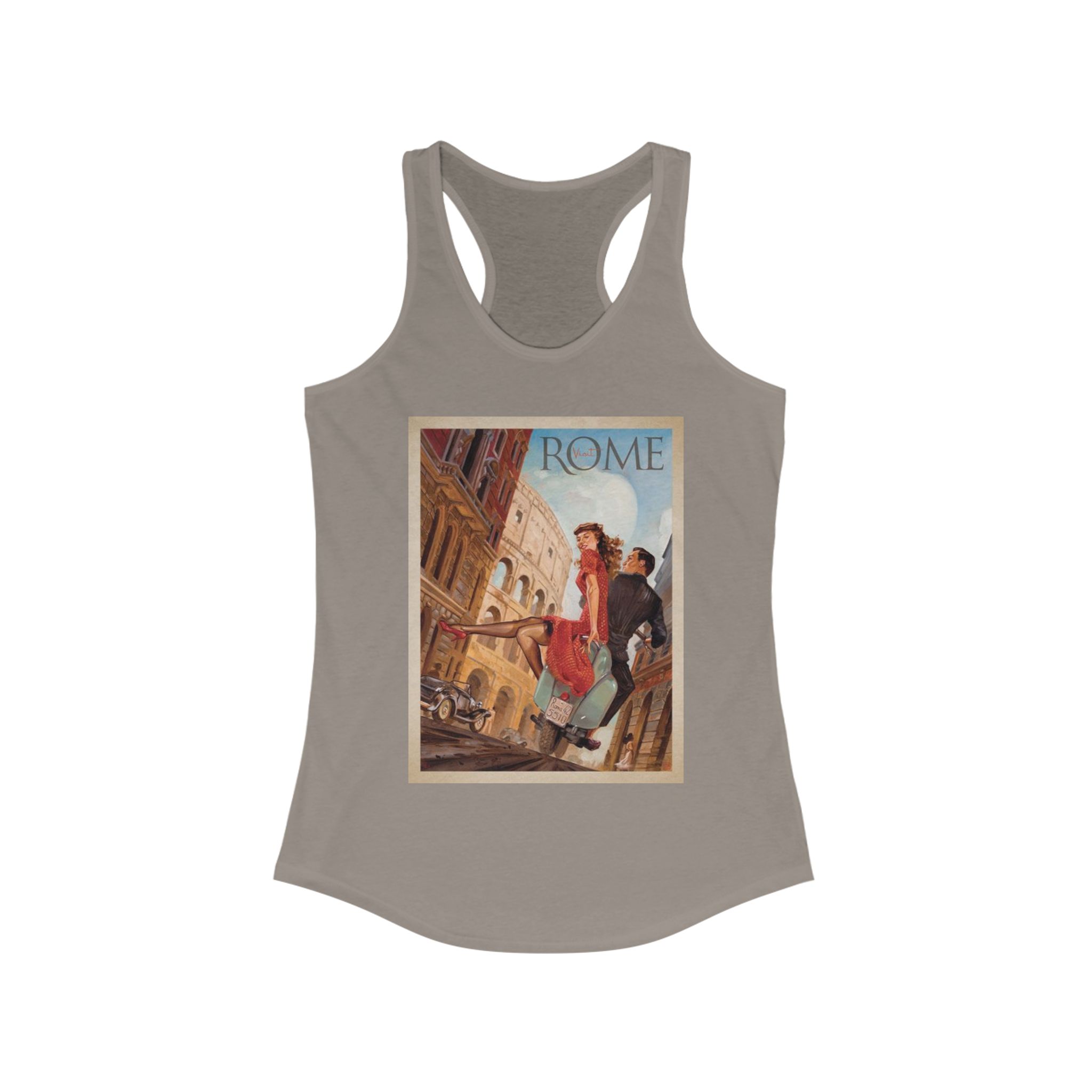 Vintage Rome Women's Racerback Tank | Travel Art Tee | Perfect for Summer, Vacations, Gifts, Tourist Souvenir, Italy Style - Image 9