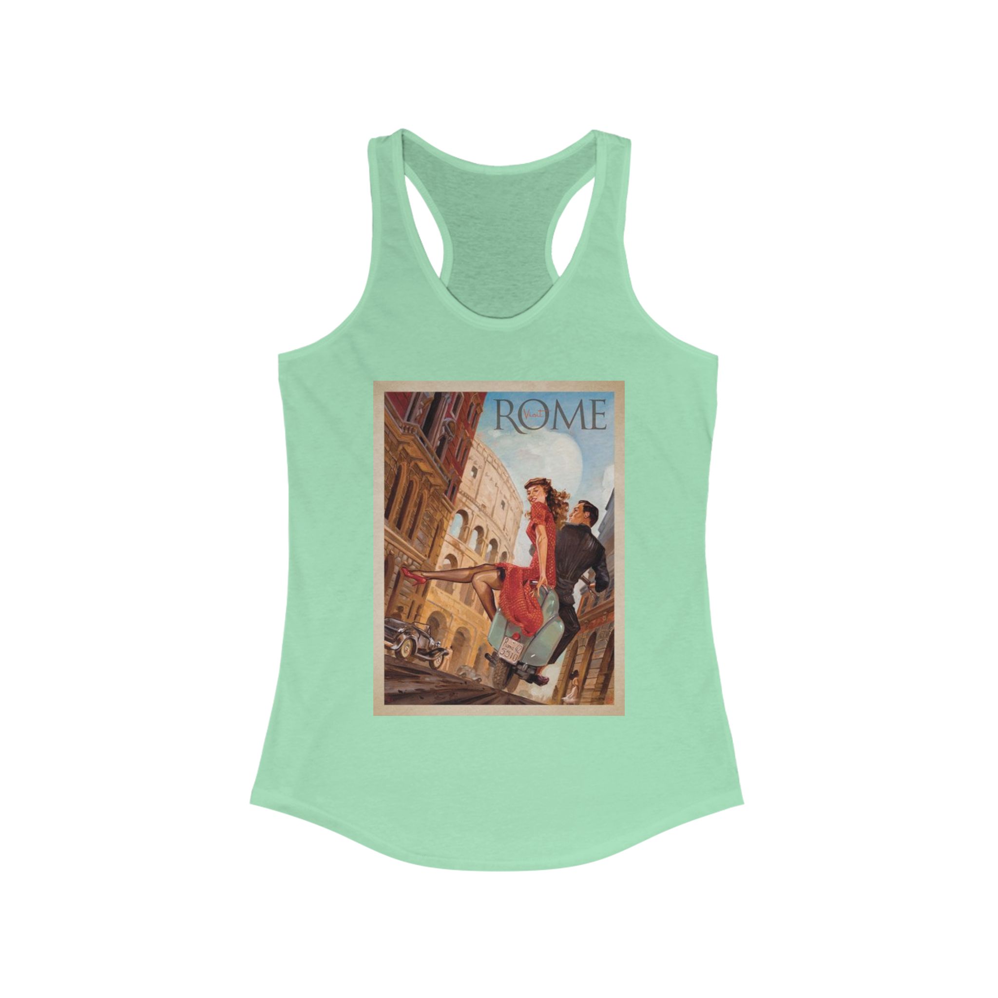 Vintage Rome Women's Racerback Tank | Travel Art Tee | Perfect for Summer, Vacations, Gifts, Tourist Souvenir, Italy Style - Image 13