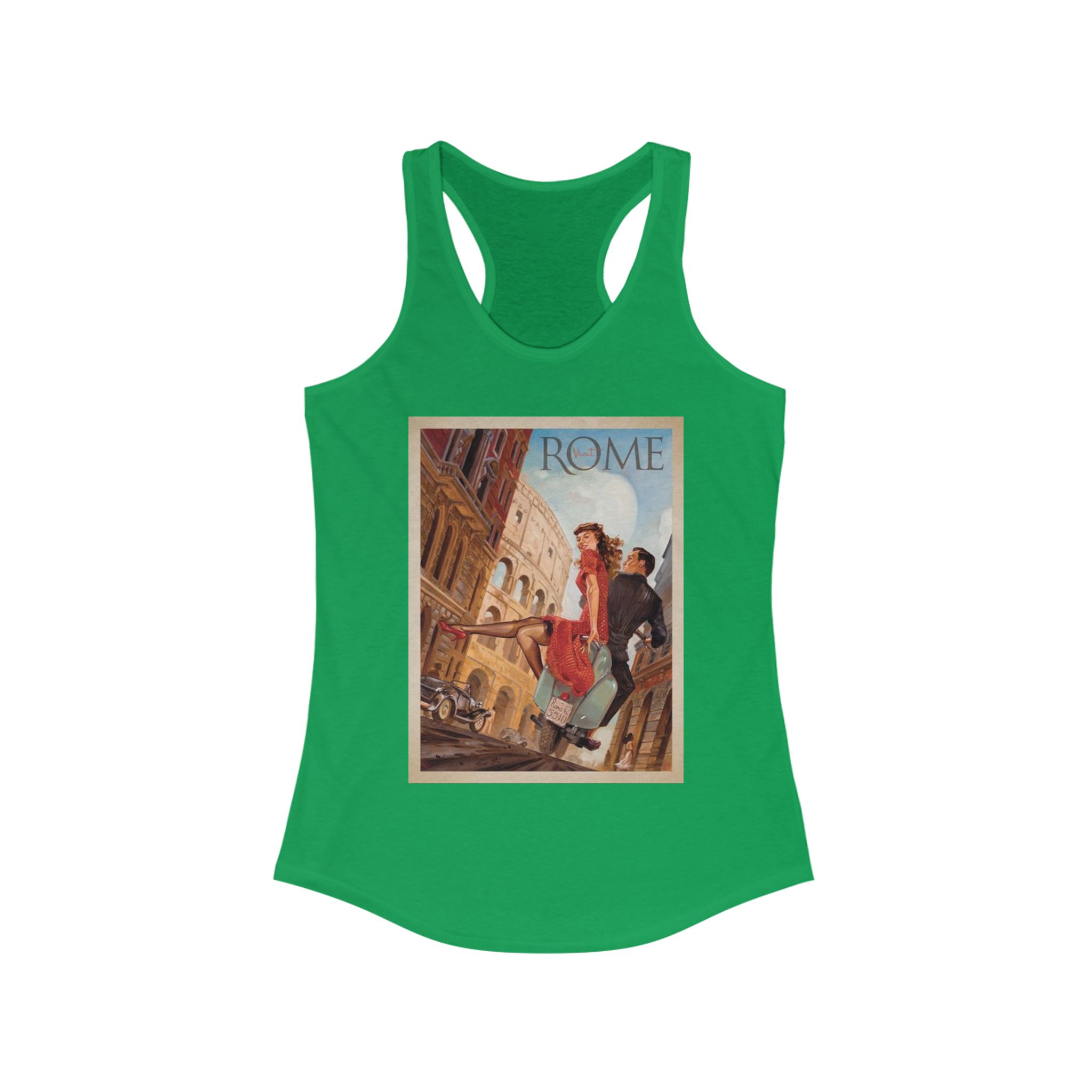 Vintage Rome Women's Racerback Tank | Travel Art Tee | Perfect for Summer, Vacations, Gifts, Tourist Souvenir, Italy Style - Image 15