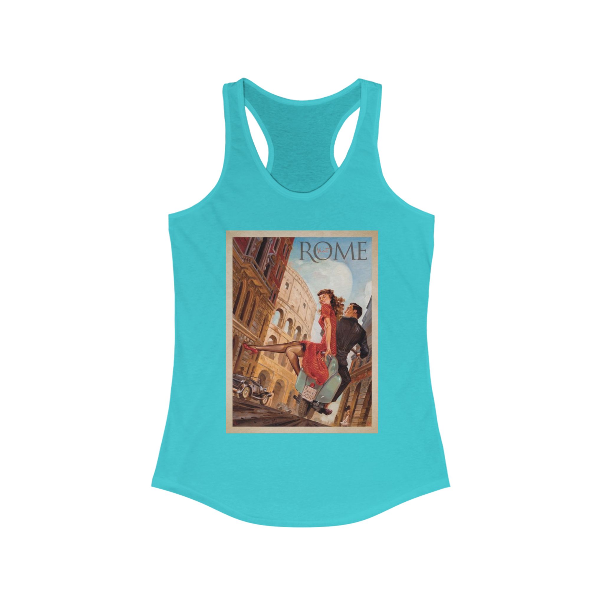Vintage Rome Women's Racerback Tank | Travel Art Tee | Perfect for Summer, Vacations, Gifts, Tourist Souvenir, Italy Style - Image 17