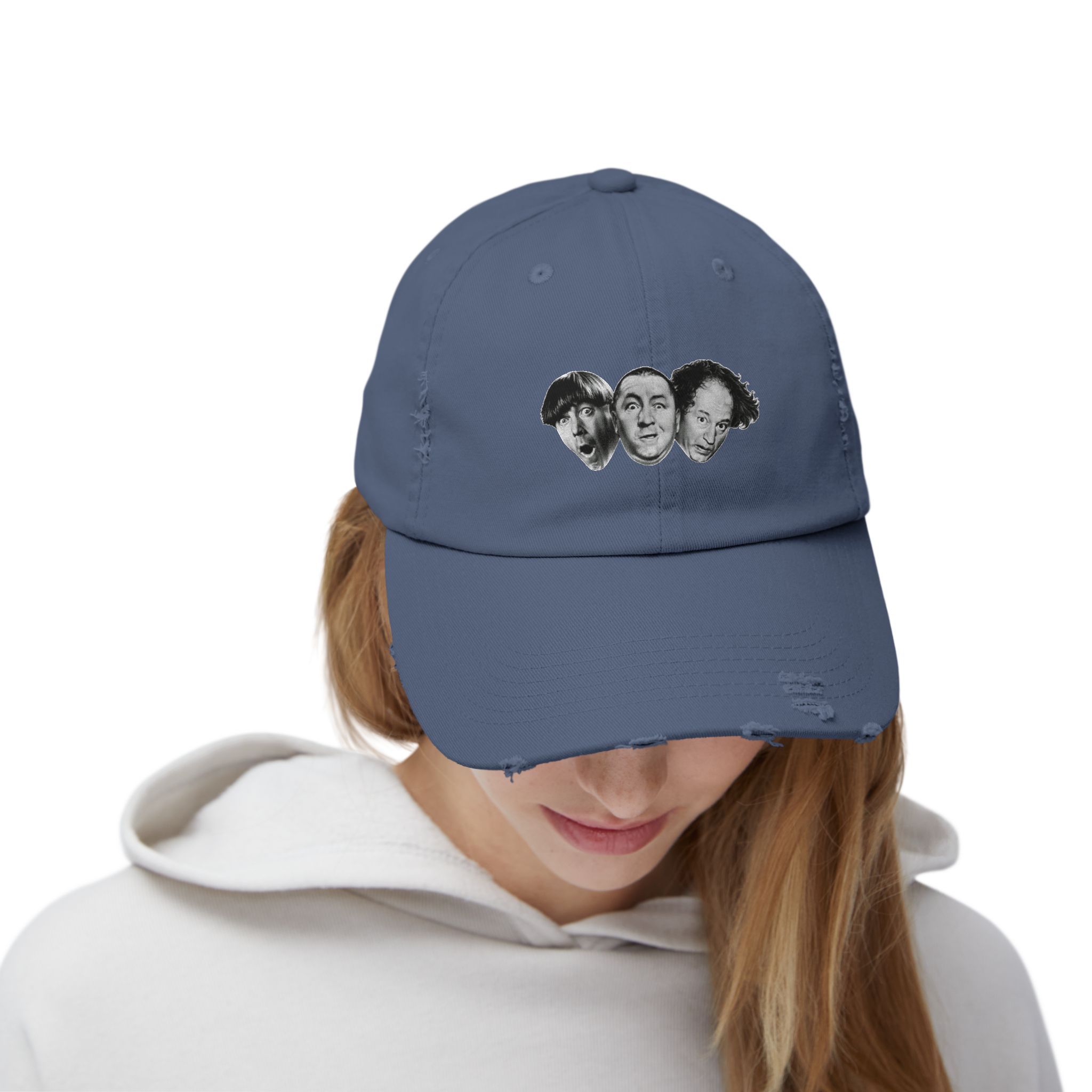 Three Stooges Distressed Cap, Trendy Comedy Cap, Vintage Cap, Gift for Fans, Unisex Hat, Streetwear Accessory - Image 20