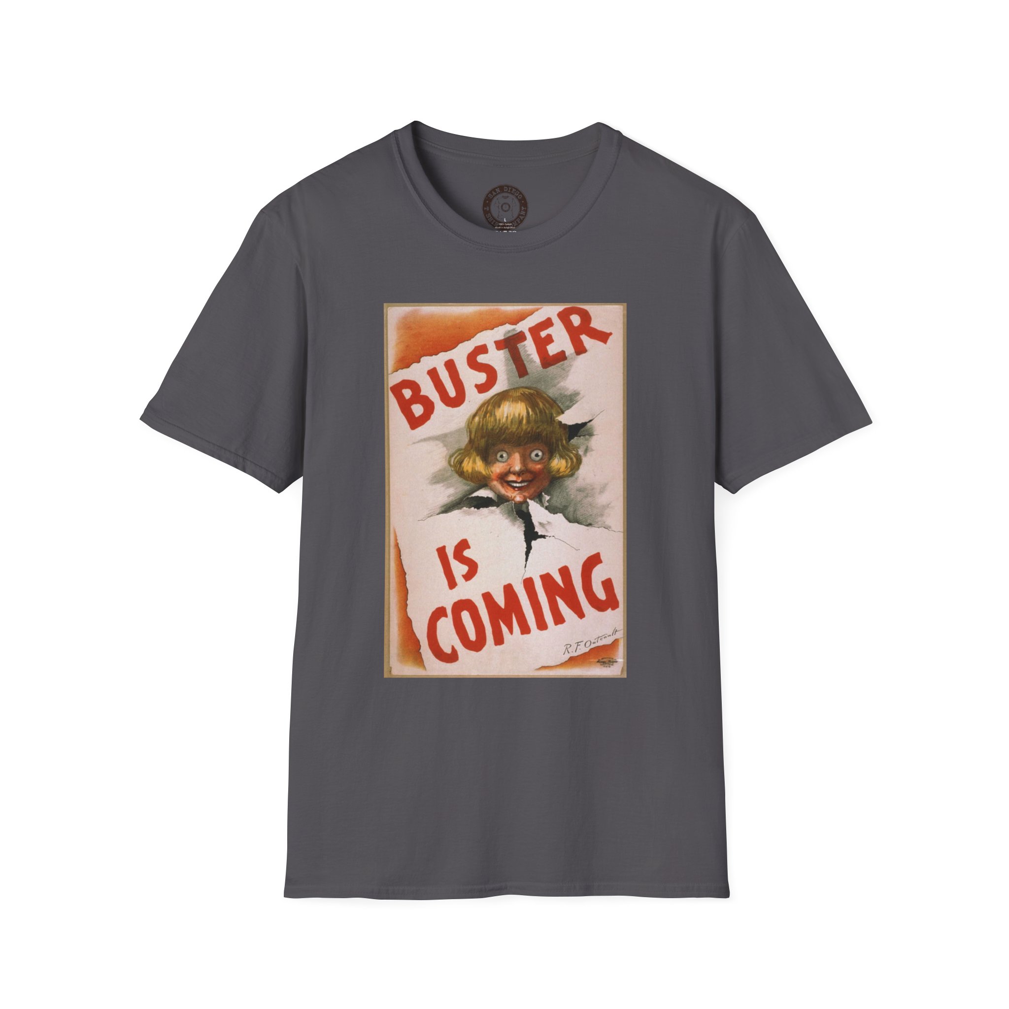 Vintage-Inspired Unisex T-Shirt, Retro Graphic Tee, Unique Gift, Casual Wear, Festival Apparel, Buster Is Coming Design - Image 33