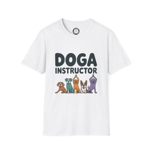 Funny Dog Instructor T-Shirt, Gift for Dog Lovers, Doga Yoga Shirt, Pet Owner Humor Tee, Casual Wear, Birthday Gift