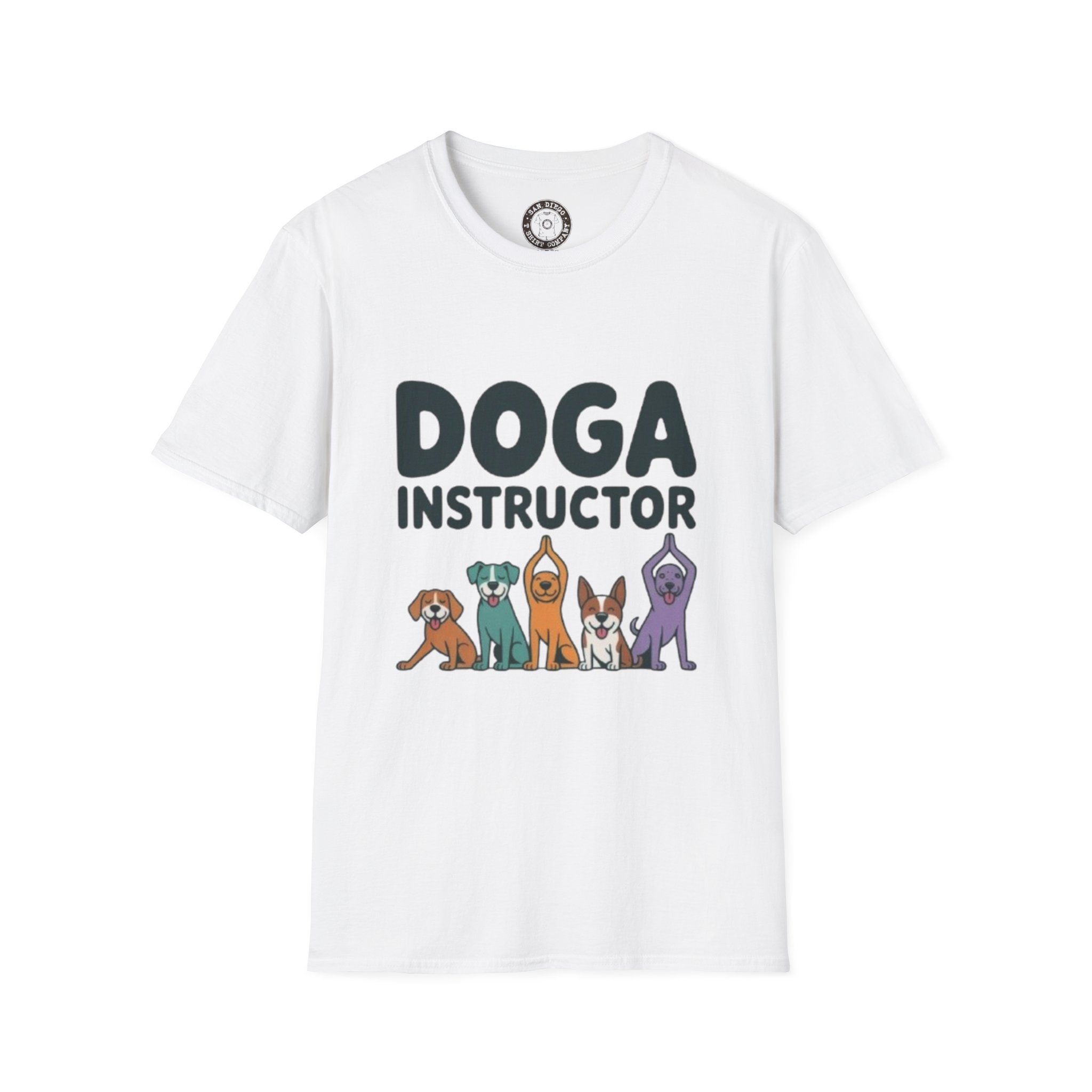 Funny Dog Instructor T-Shirt, Gift for Dog Lovers, Doga Yoga Shirt, Pet Owner Humor Tee, Casual Wear, Birthday Gift