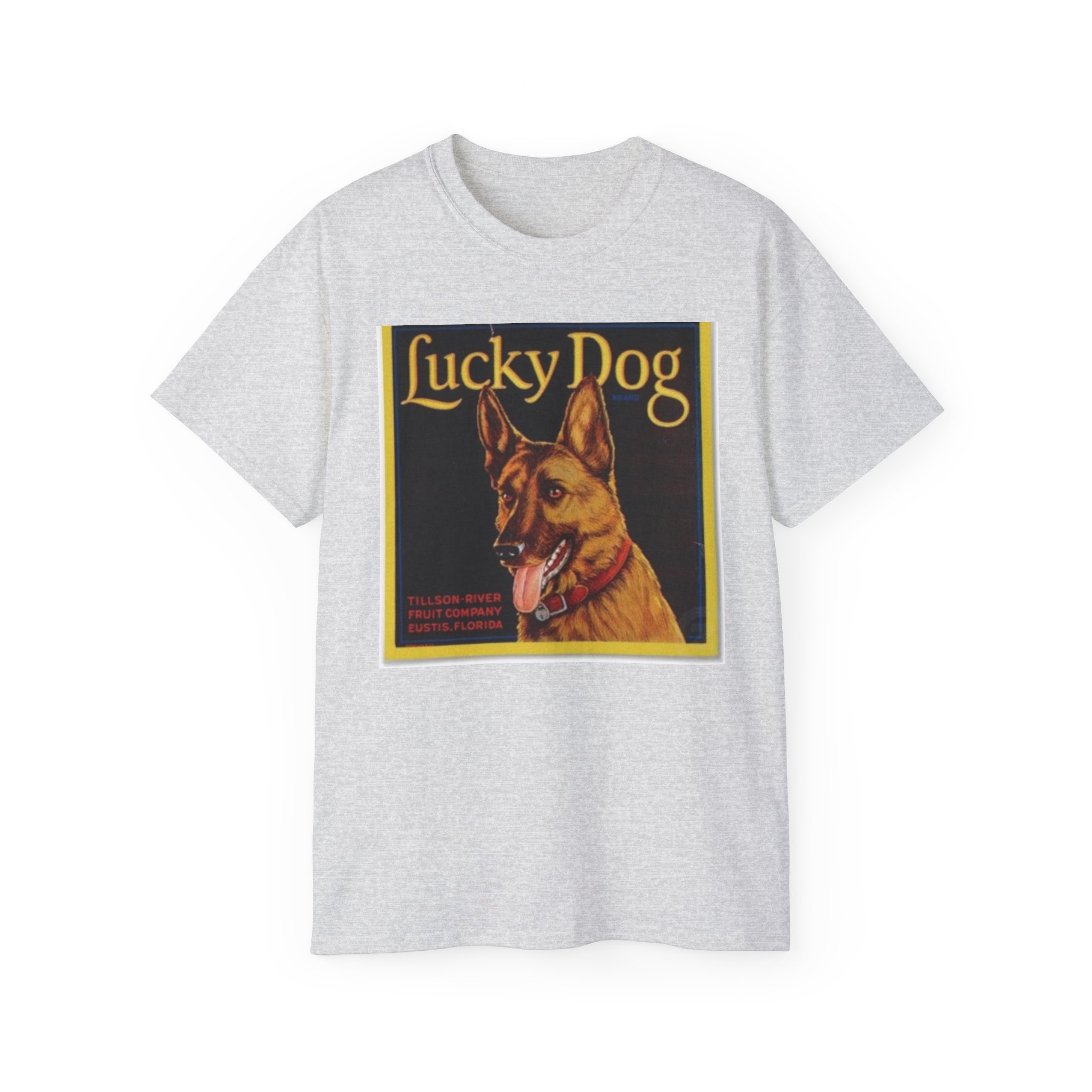 Lucky Dog Vintage Crate Label Unisex Ultra Cotton Tee - Image 5