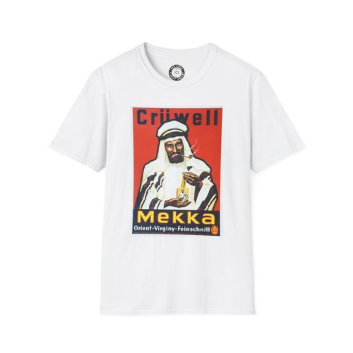 Mekka Tobacco Vintage-Inspired Unisex T-Shirt, Retro Art Tee, Casual Wear, Gift for Travelers, Cultural Apparel, Unique Statement Shirt
