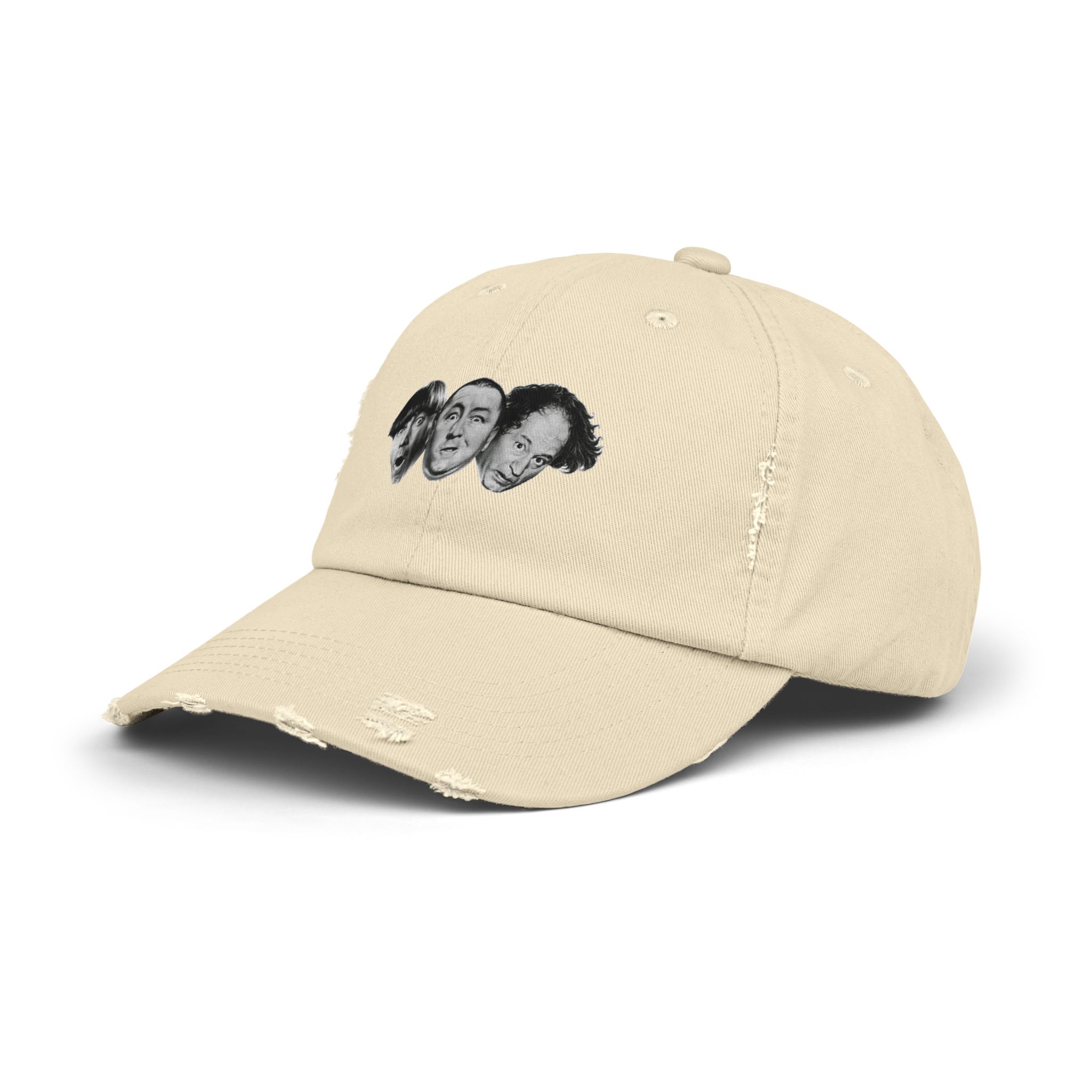 Three Stooges Distressed Cap, Trendy Comedy Cap, Vintage Cap, Gift for Fans, Unisex Hat, Streetwear Accessory - Image 2