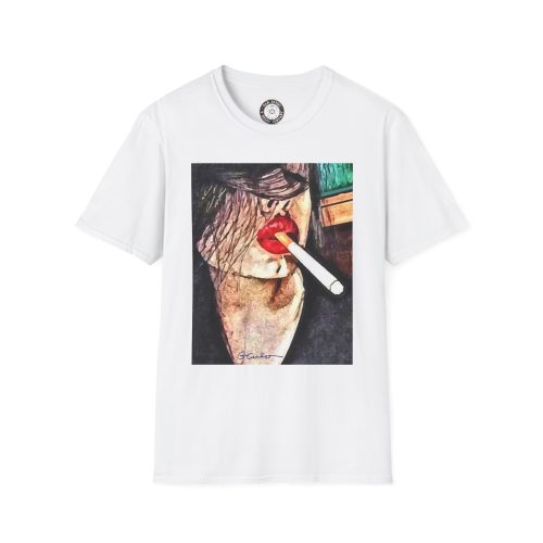 Artistic Unisex T-Shirt with Smokin' Lip Design, Vintage Style Tee, Unique Gift for Art Lovers, Casual Wear for Any Occasion, Summer Fashion
