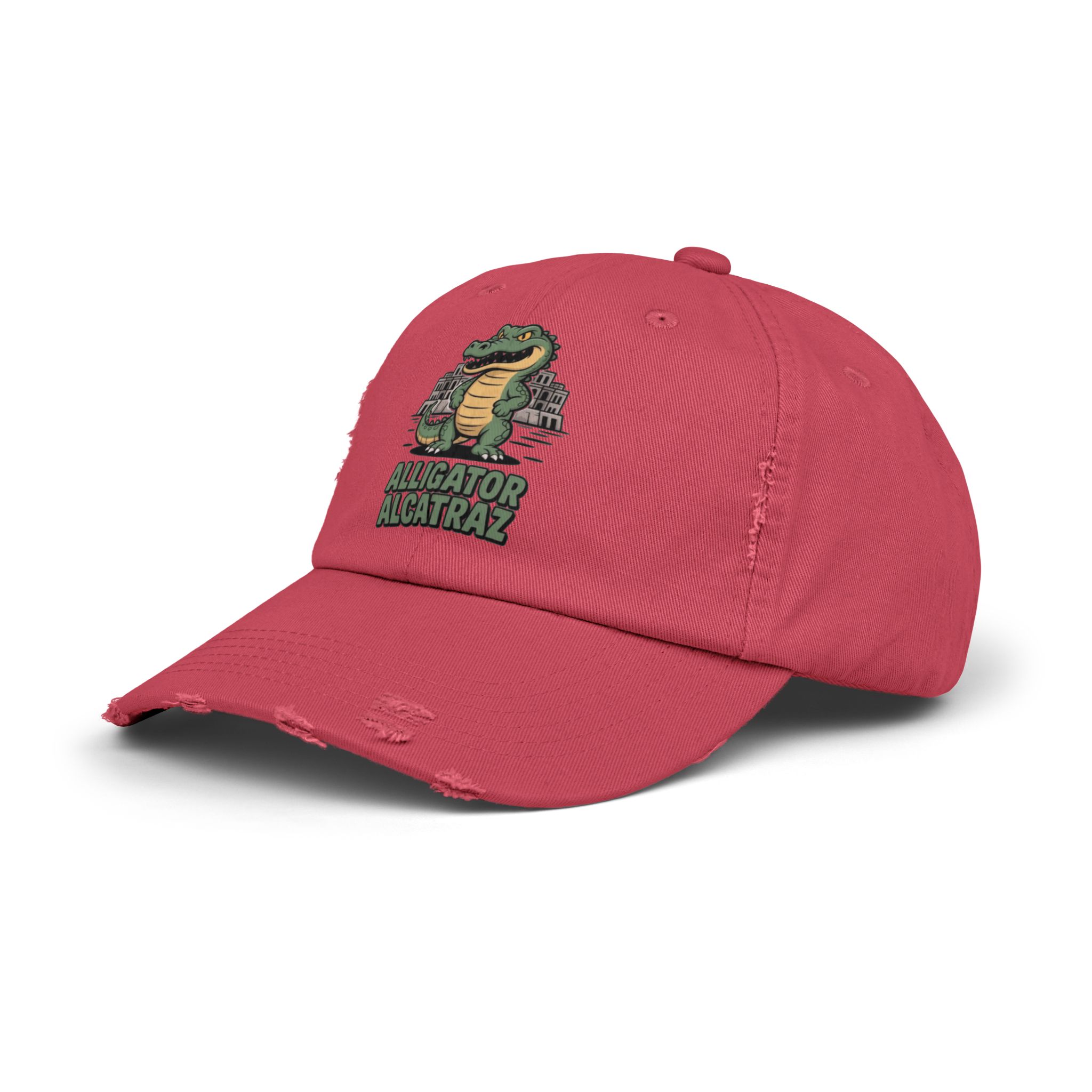 Alligator Alcatraz Distressed Cap for Casual Adventures, Unisex Cap, Trendy Hat, Outdoor Wear, Animal Lover Gift, Fun Accessory - Image 30