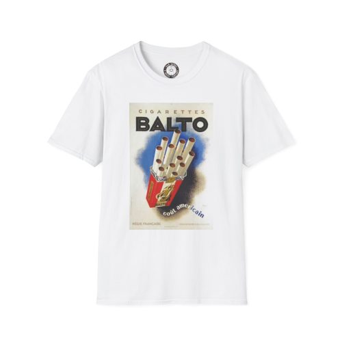 Vintage-Inspired Foreign T-Shirt, Retro Cigarette Ad Tee, Perfect for Gift-Giving, Casual Wear, Music Festivals, Art Enthusiasts
