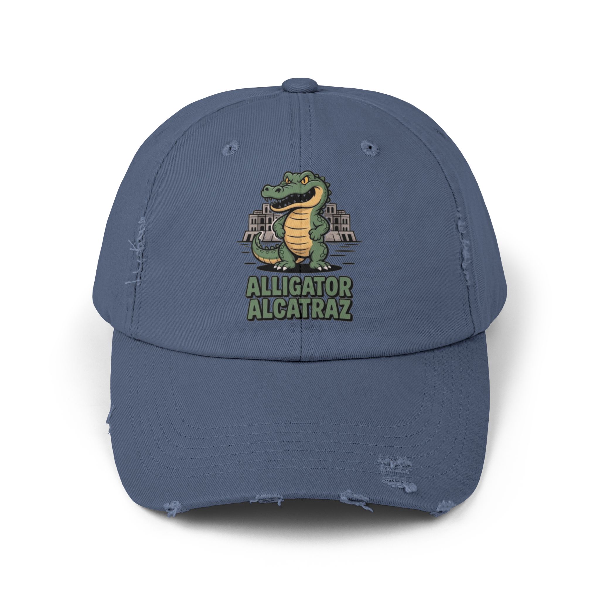 Alligator Alcatraz Distressed Cap for Casual Adventures, Unisex Cap, Trendy Hat, Outdoor Wear, Animal Lover Gift, Fun Accessory - Image 17