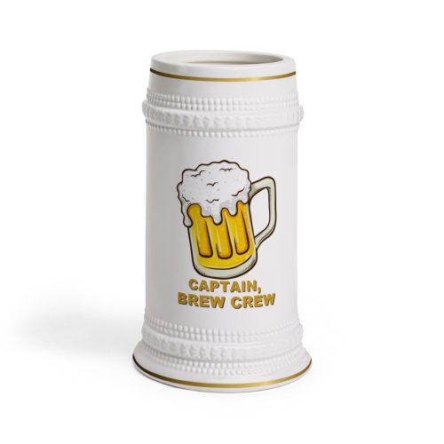 Captain, Brew Crew Printed on a Large Beer Stein Mug (220z)