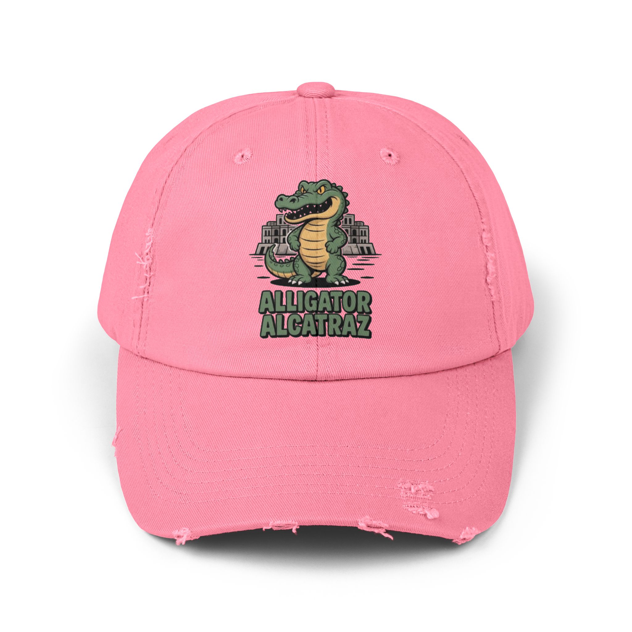 Alligator Alcatraz Distressed Cap for Casual Adventures, Unisex Cap, Trendy Hat, Outdoor Wear, Animal Lover Gift, Fun Accessory - Image 25