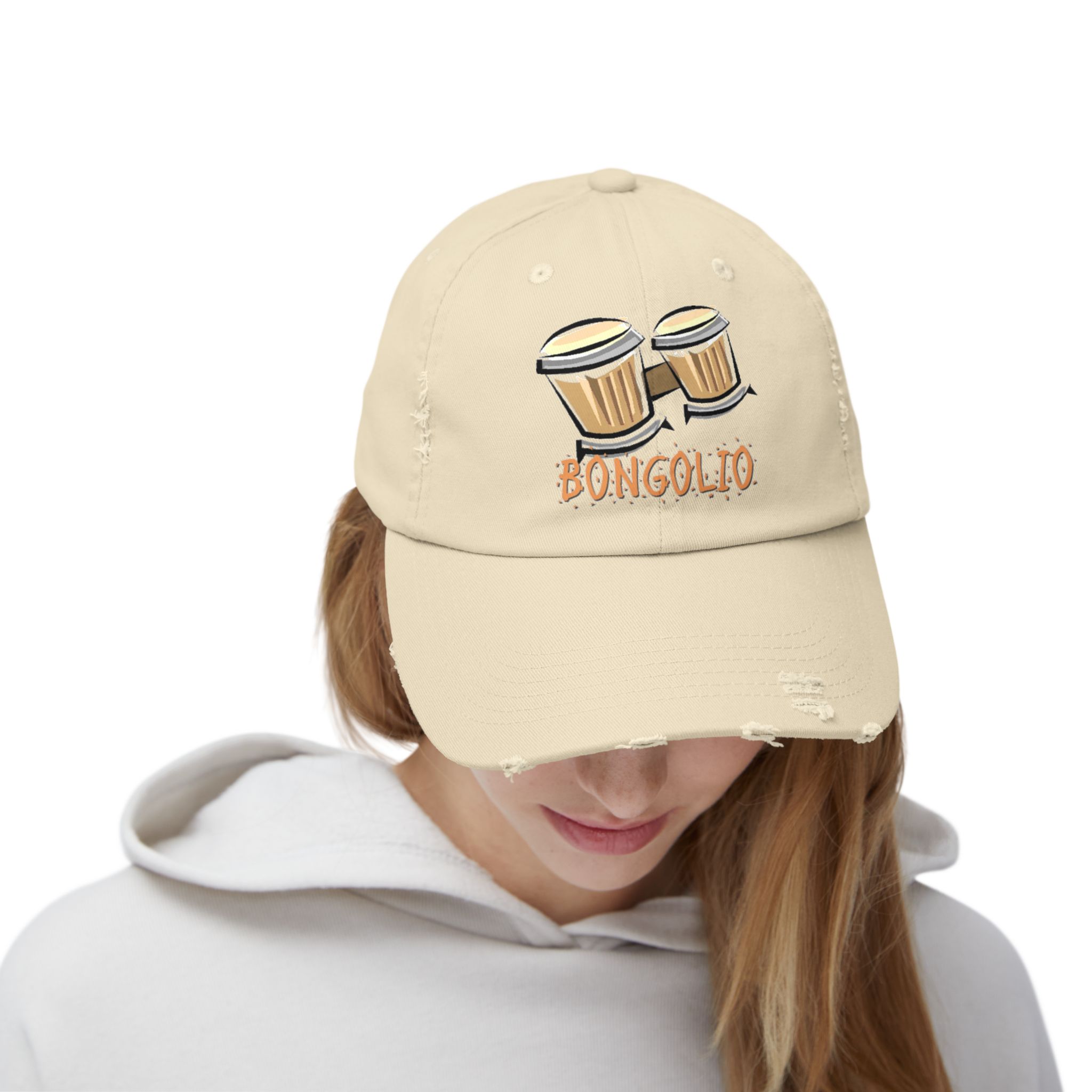 Bongolio! Bongos Distressed Cap | Trendy Bohemian Hat, Music Lover Gift, Casual Style, Festival Accessory, Unique Headwear - Image 12