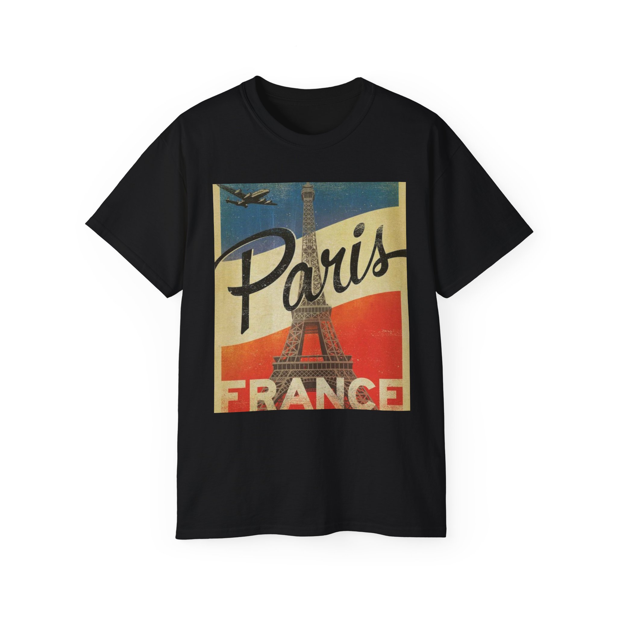 Paris Vintage Travel Poster Unisex Ultra Cotton Tee - Image 9
